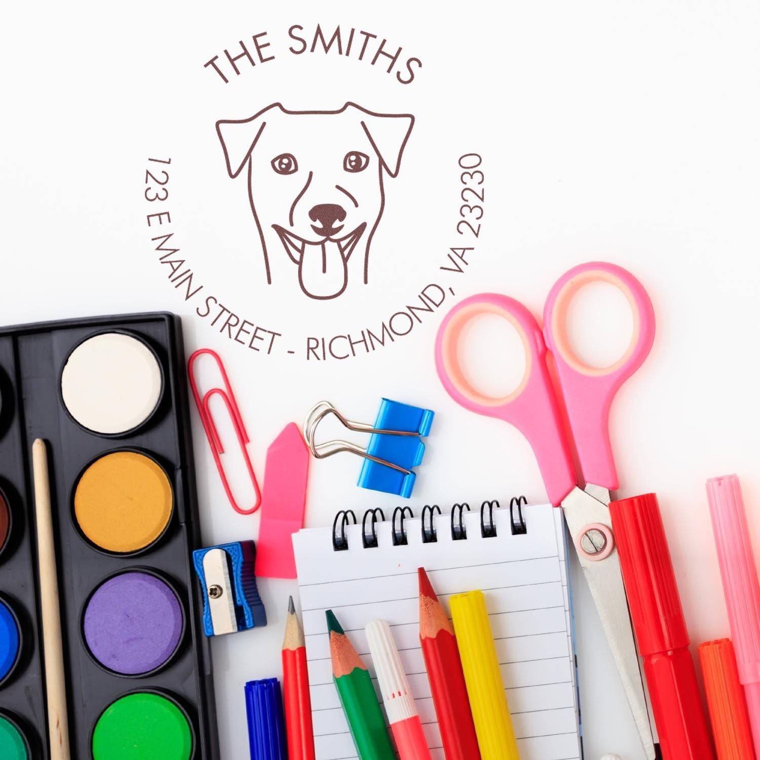 Slim Pre-Inked Rhodesian Ridgeback Personalized Mail Stamper - Engineer Seal Stamps