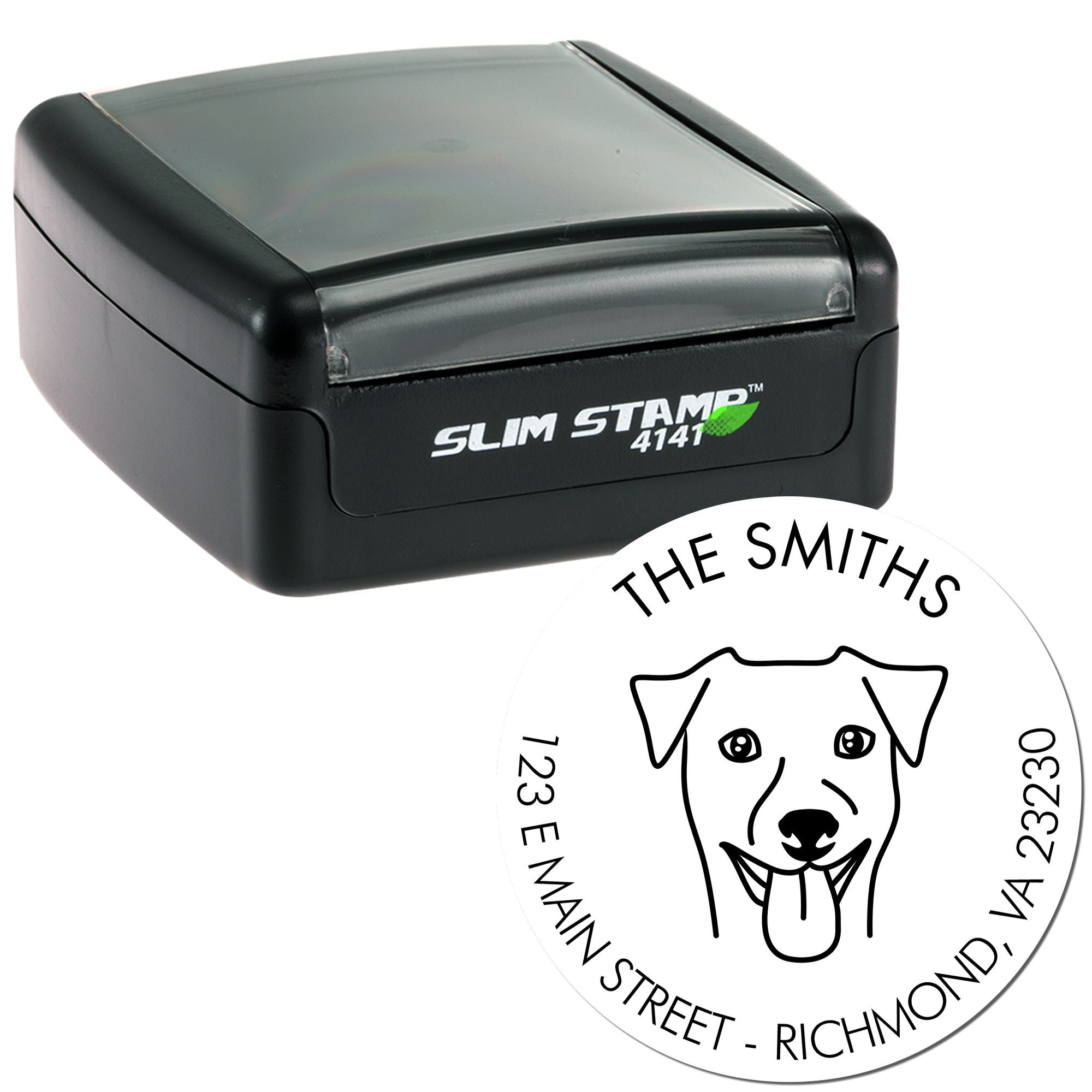 Slim Pre-Inked Rhodesian Ridgeback Personalized Mail Stamper - Engineer Seal Stamps