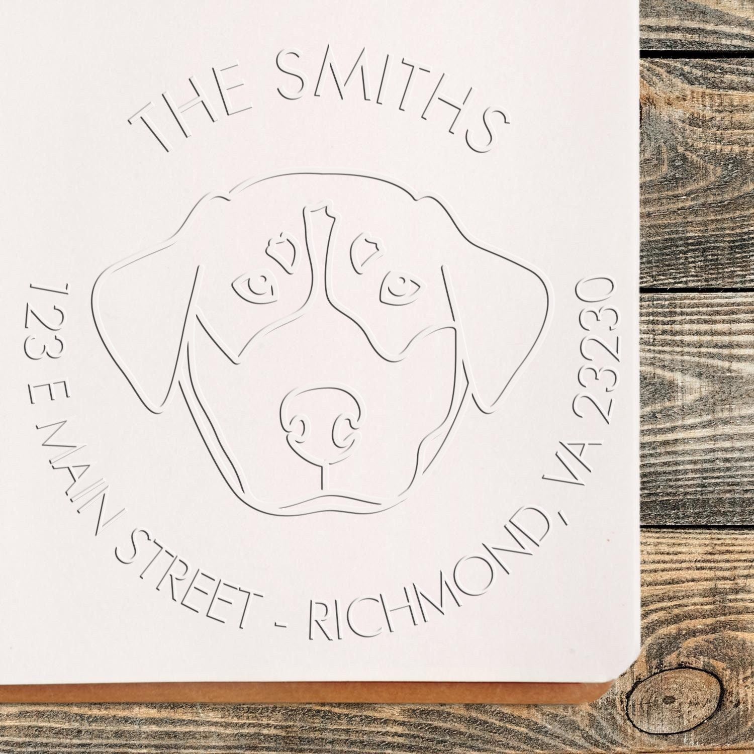 Rottweiler Dog Outline Customized Return Address Embossed Stamp - Engineer Seal Stamps