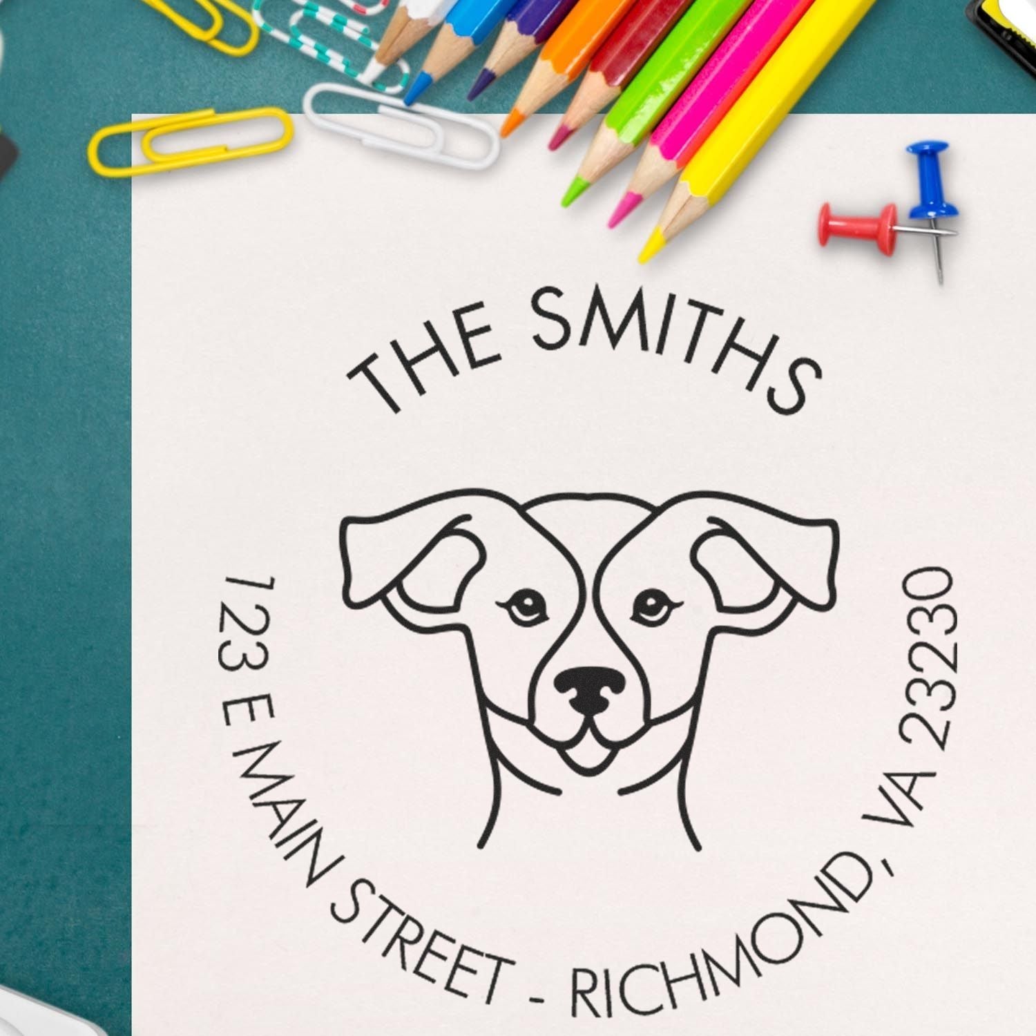 Wood Handle Russell Custom Made High-Quality Address Stamper - Engineer Seal Stamps