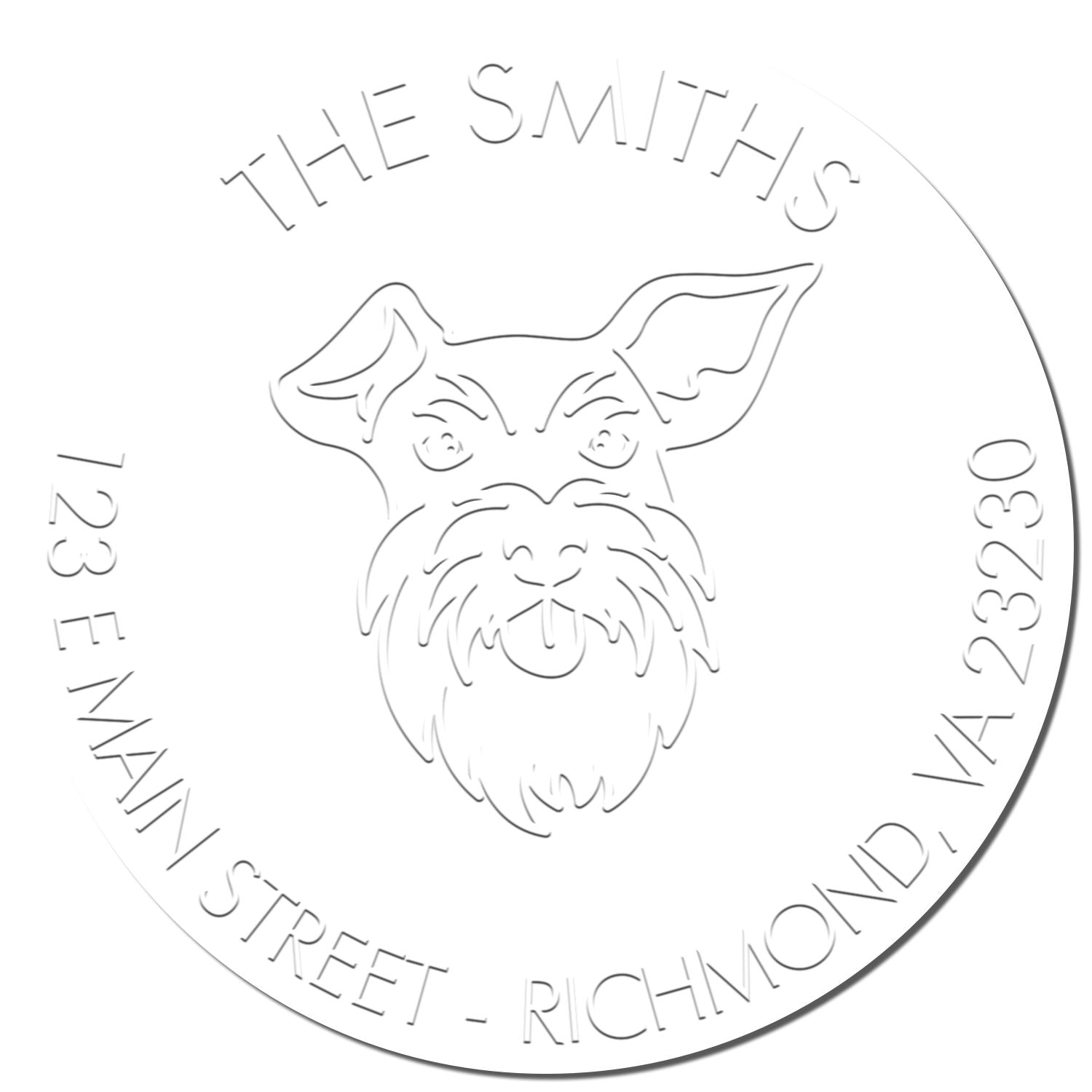 Schnauzer Dog Custom-Made Address Return Embossing Stamp - Engineer Seal Stamps