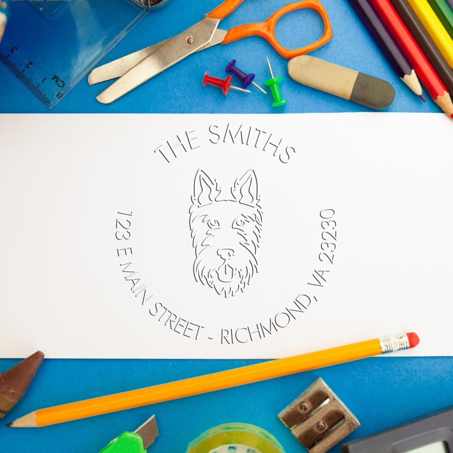 Scottie Dog Custom-Made Address Return Embossing Seal - Engineer Seal Stamps