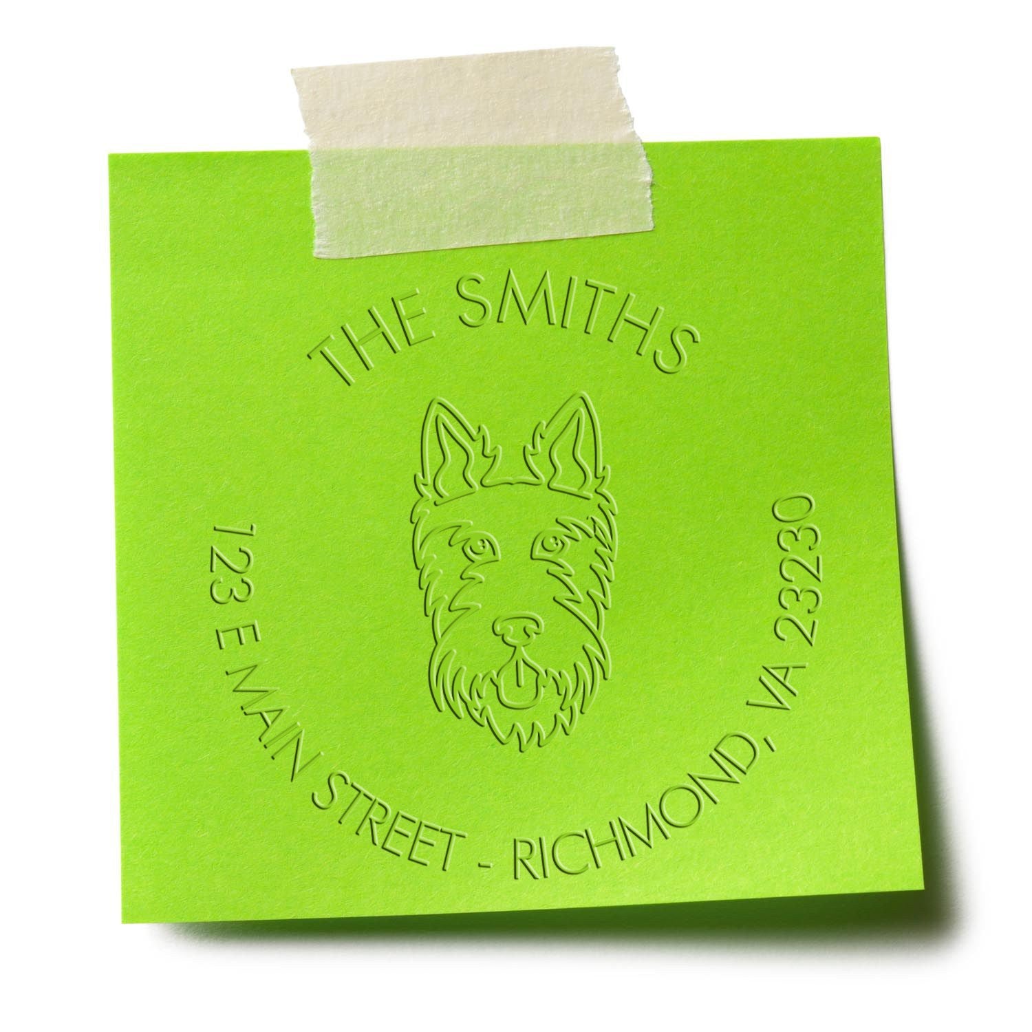 Scottie Dog Outline Customized Address Return Hybrid Embosser Seal - Engineer Seal Stamps
