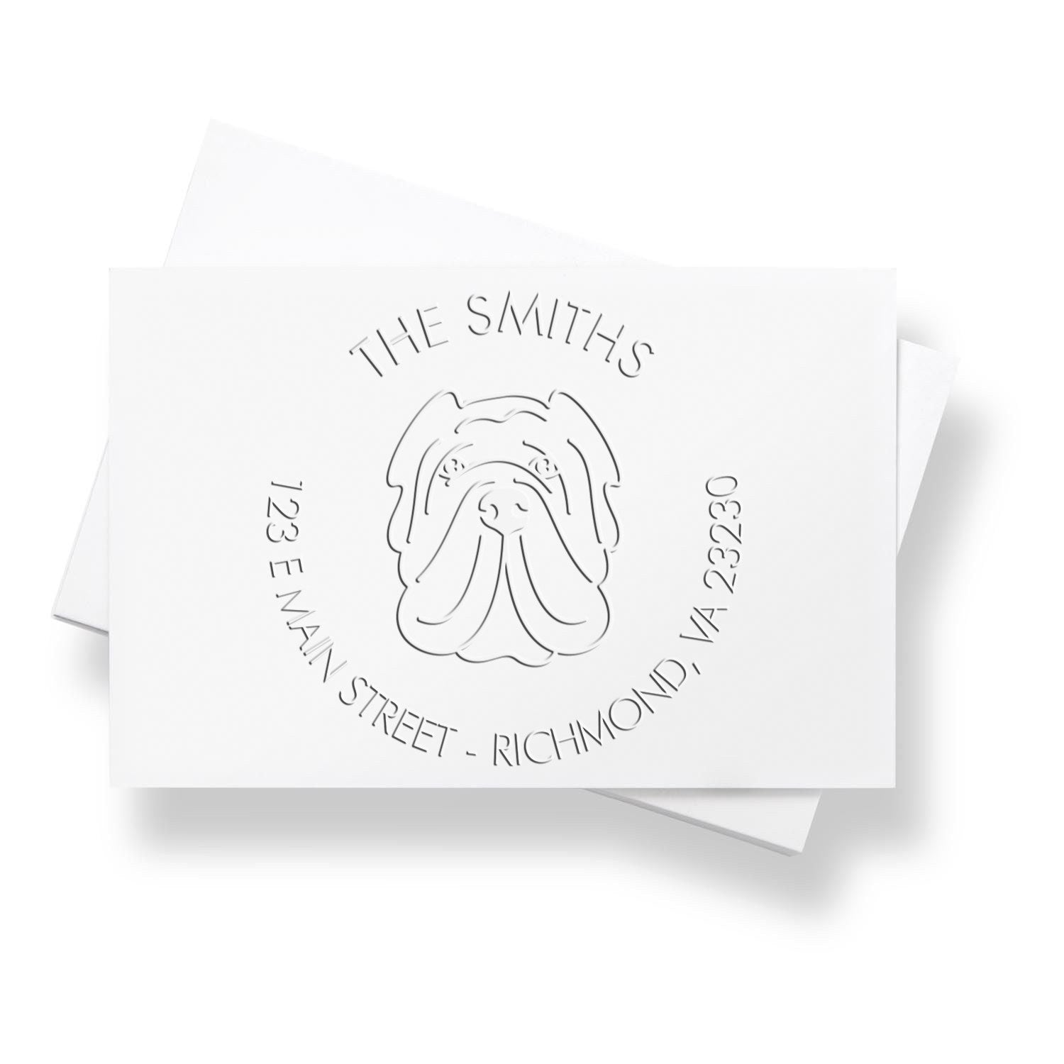 Personalizable Address Return Embossing Stamp with Sharpei Dog