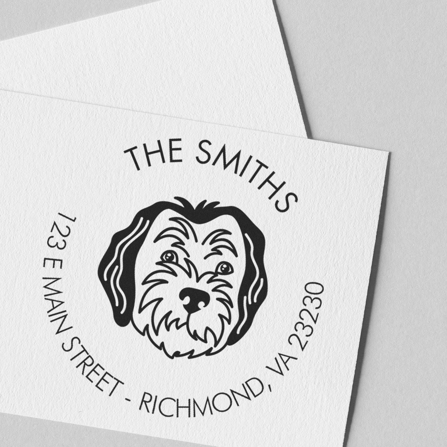 Self-Inking Sheepadoodle Customized Mailing Label Stamp for Envelopes - Engineer Seal Stamps