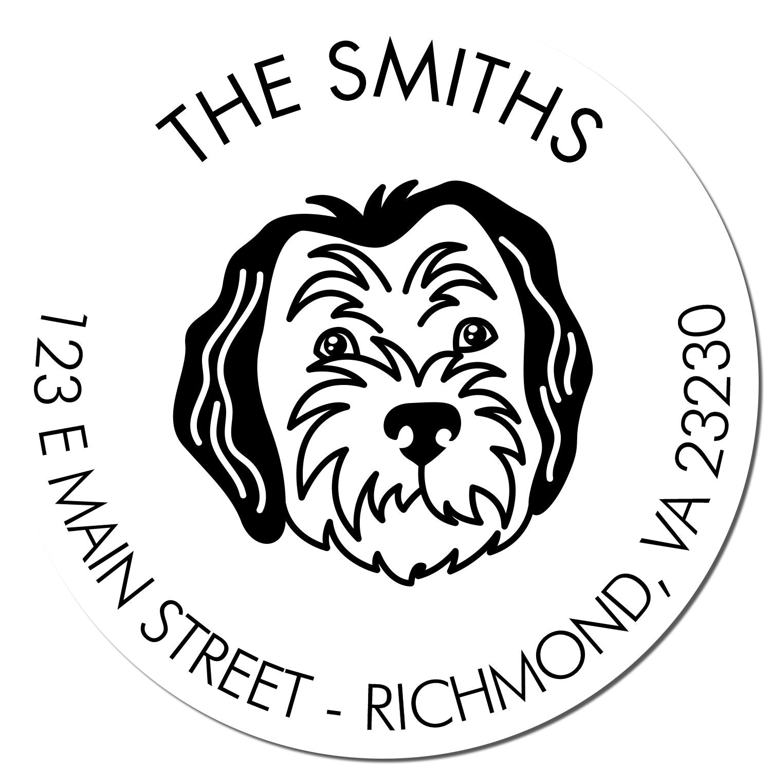 Self-Inking Sheepadoodle Customized Mailing Label Stamp for Envelopes - Engineer Seal Stamps