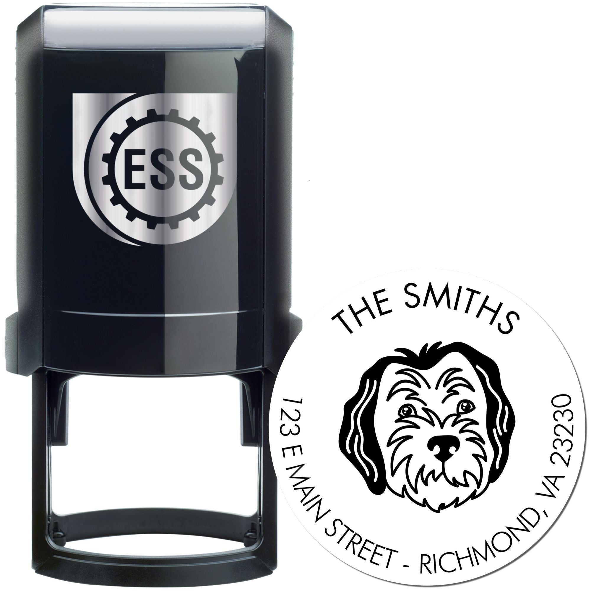 Self-Inking Sheepadoodle Customized Mailing Label Stamp for Envelopes - Engineer Seal Stamps