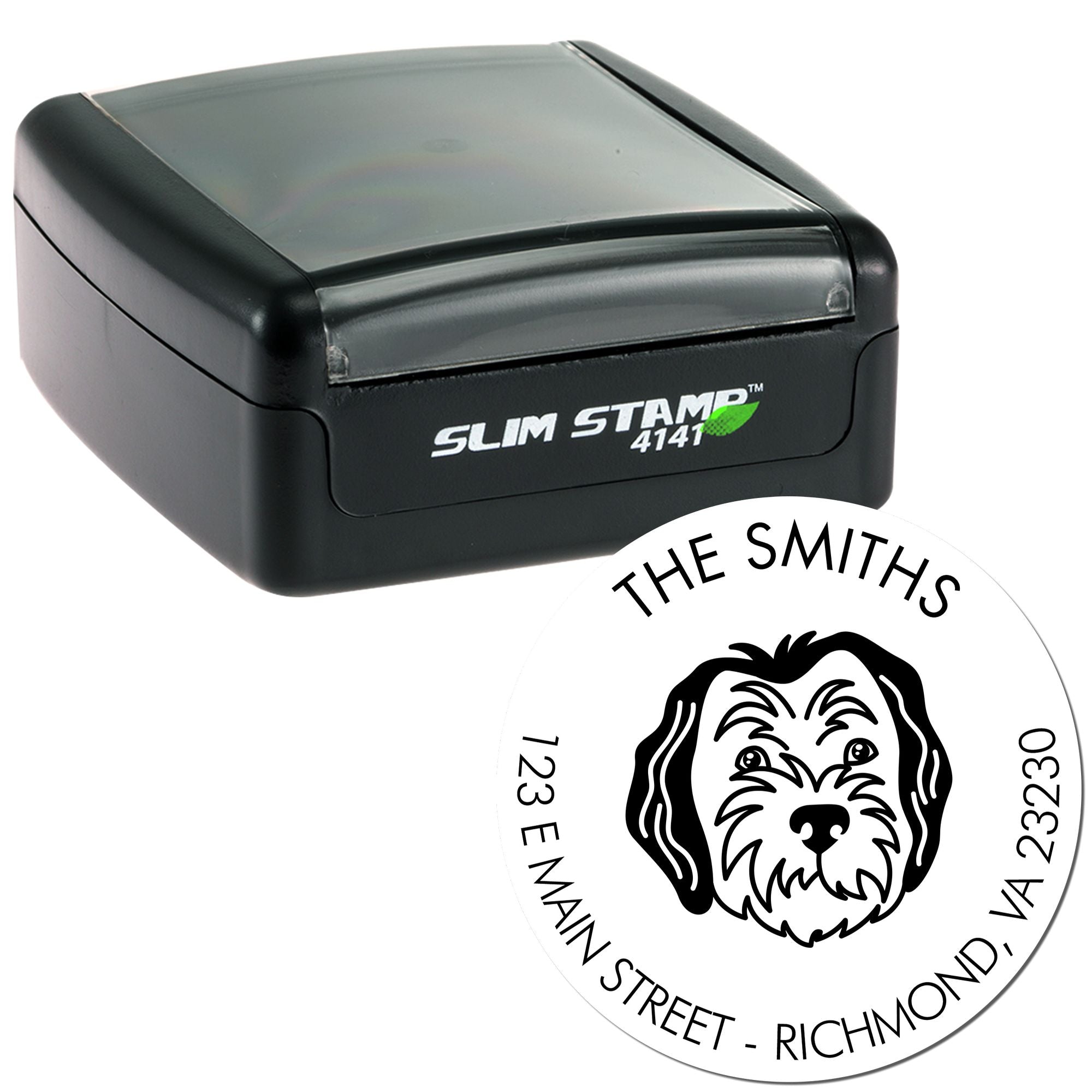 Slim Pre-Inked Sheepadoodle Personalized Mailing Address Stamp for Envelopes - Engineer Seal Stamps
