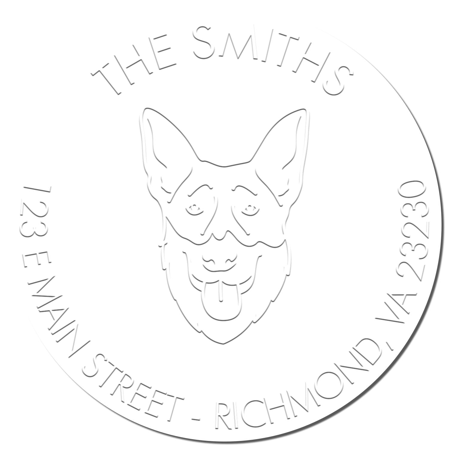 Shepsky Dog Custom-Made Address Return Embossed Seal - Engineer Seal Stamps