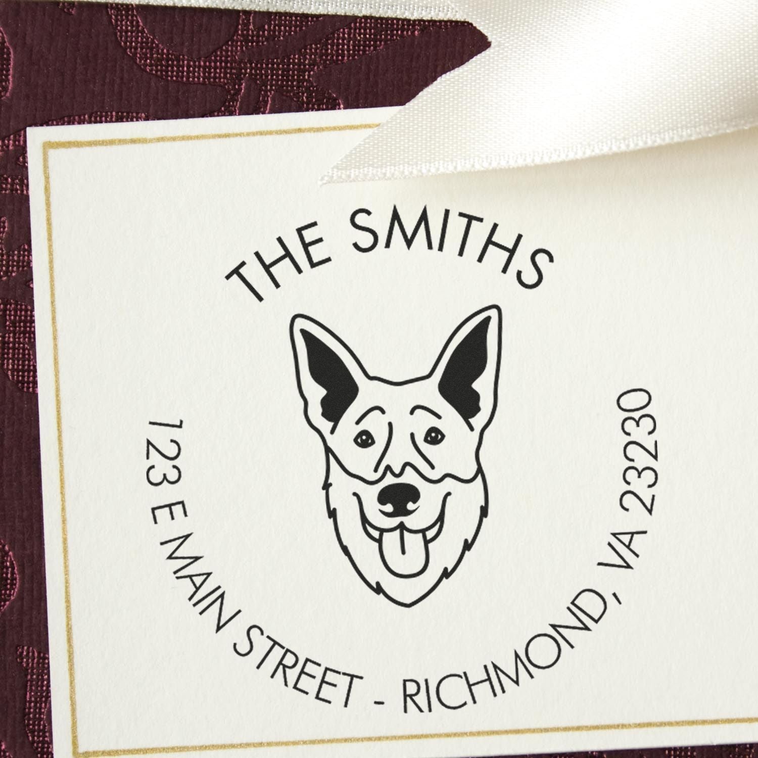 Slim Pre-Inked Shepsky Personalized Mailing Address Stamp for Envelopes - Engineer Seal Stamps