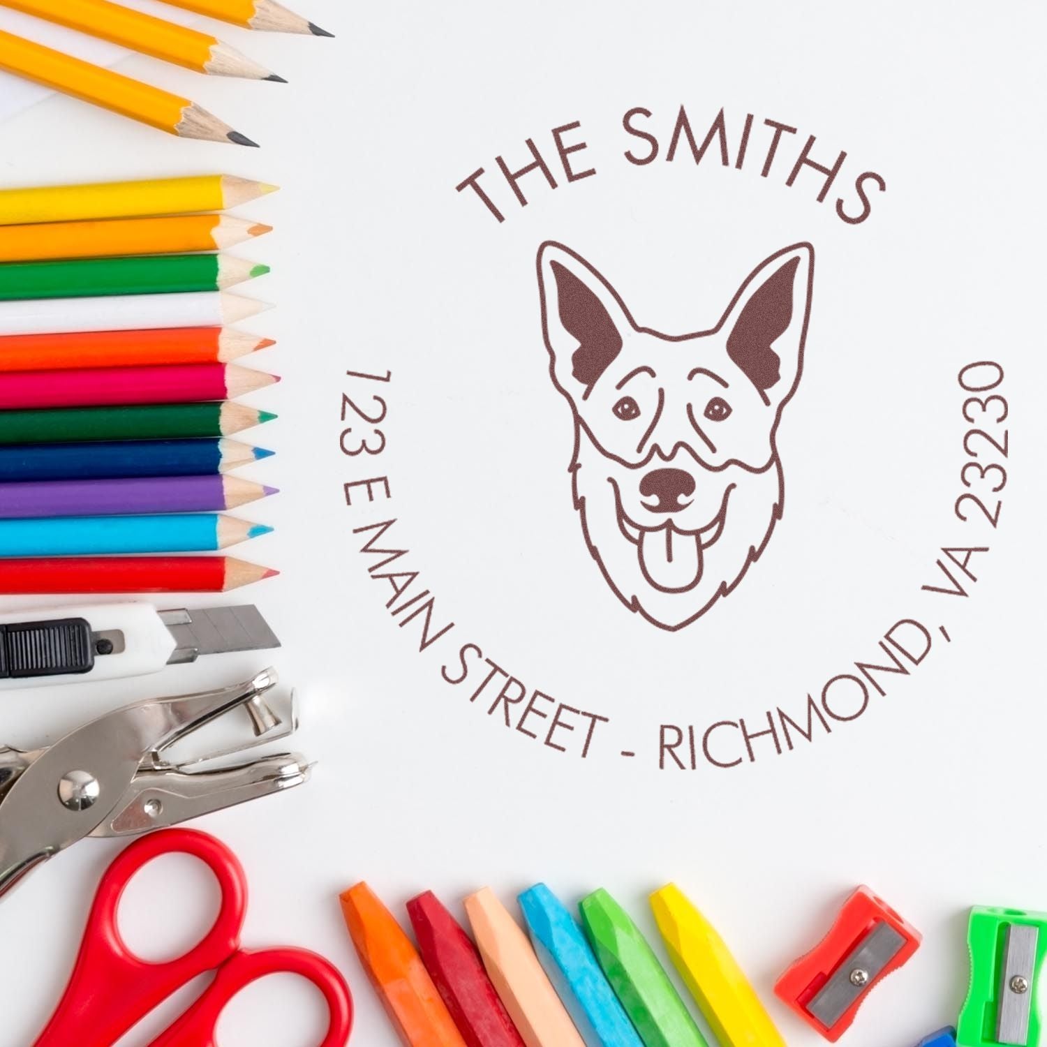 Wood Handle Shepsky Custom Made Home Address Stamp - Engineer Seal Stamps