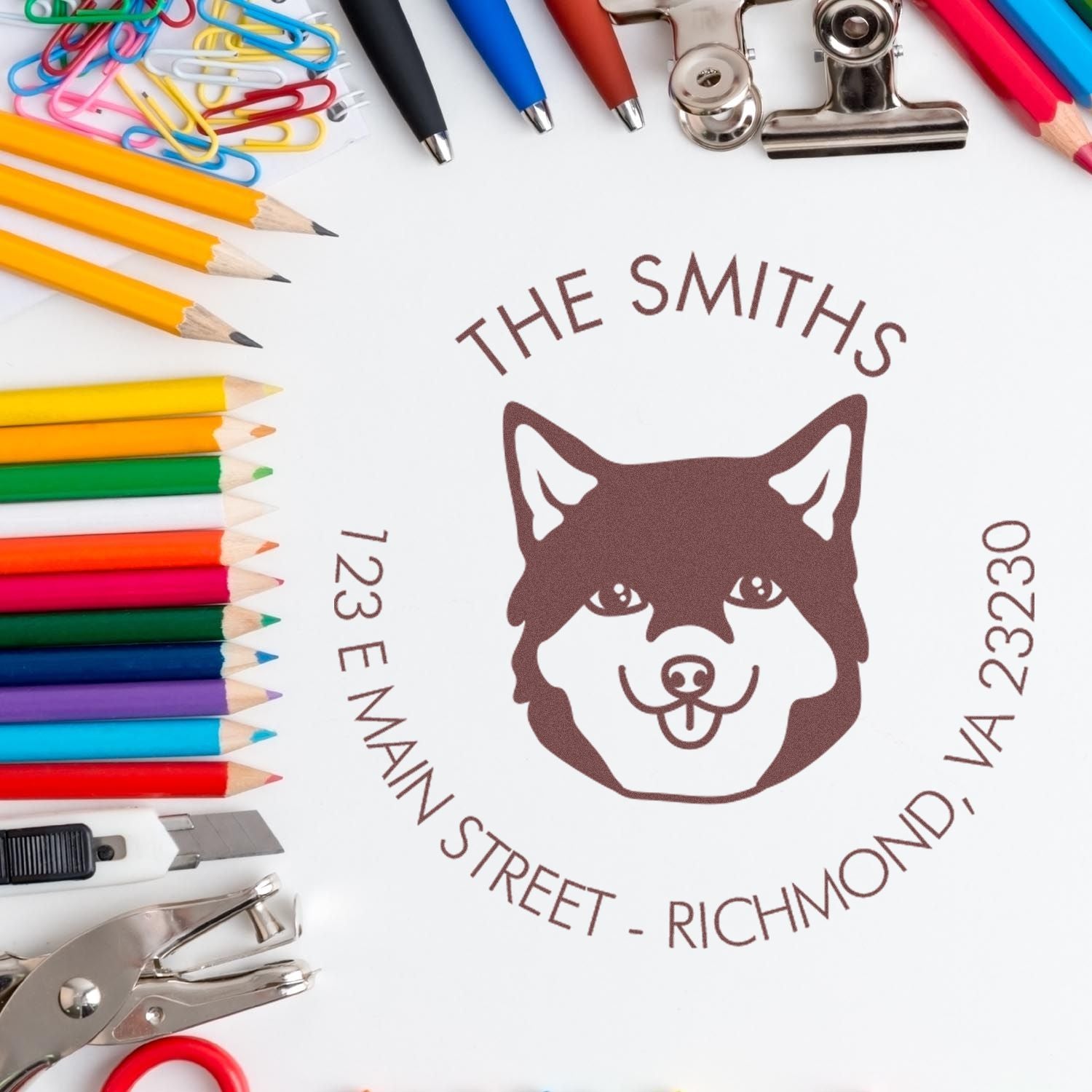 PSI Pre-Inked Shiba Made-to-Order Custom Return Address Rubber Stamp - Engineer Seal Stamps