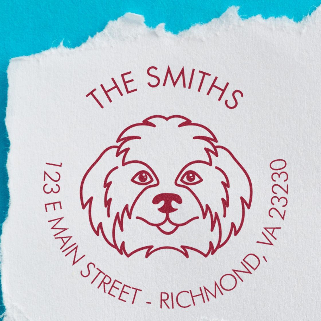 Wood Handle Shih Tzu Custom Made Home Address Stamp for Envelopes - Engineer Seal Stamps