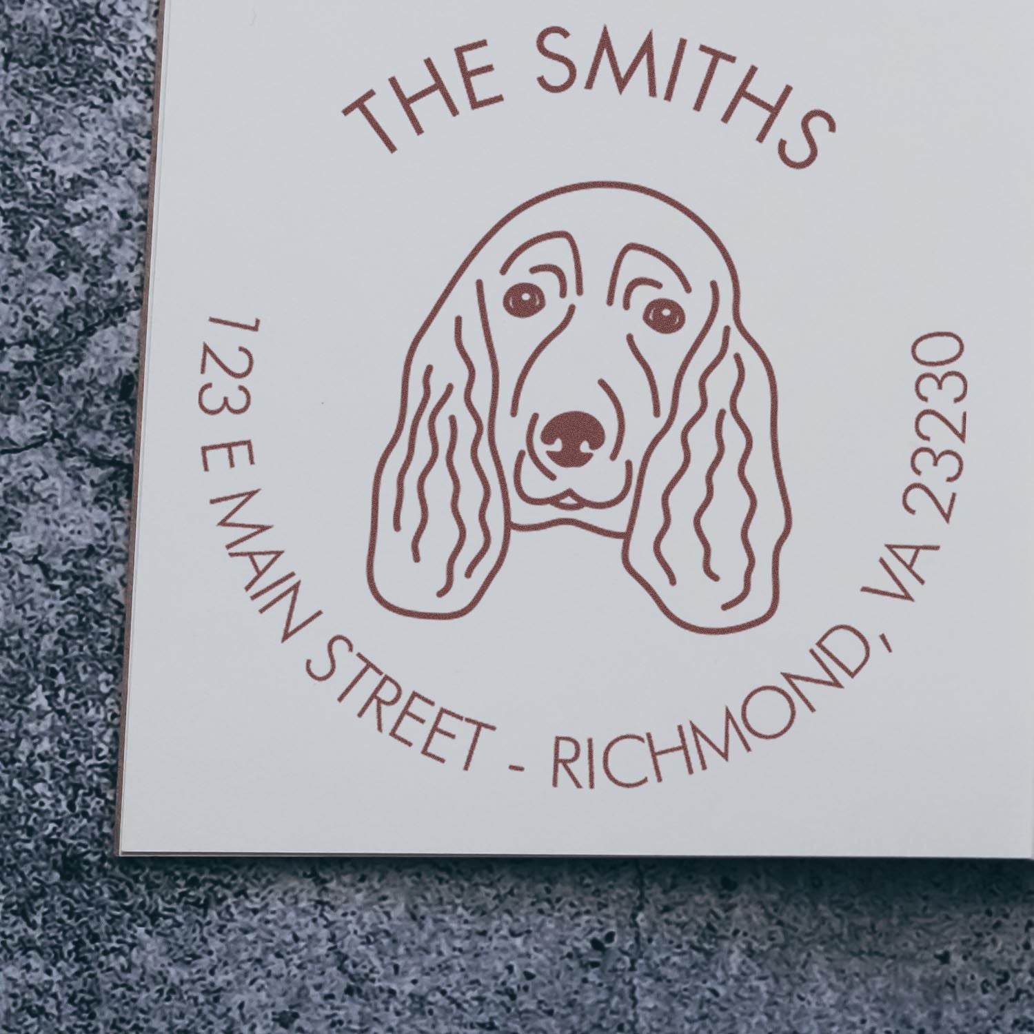 Wood Handle Spaniel Custom Made Home Address Stamp for Envelopes - Engineer Seal Stamps