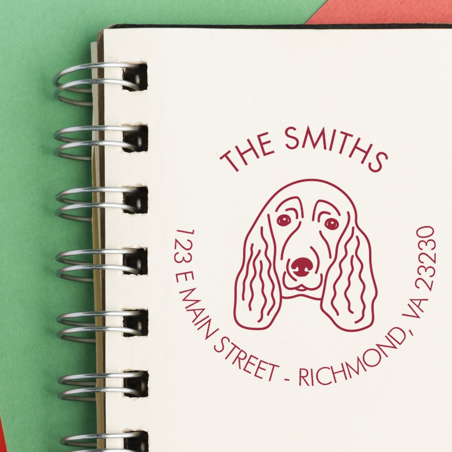 Wood Handle Spaniel Custom Made Home Address Stamp for Envelopes - Engineer Seal Stamps