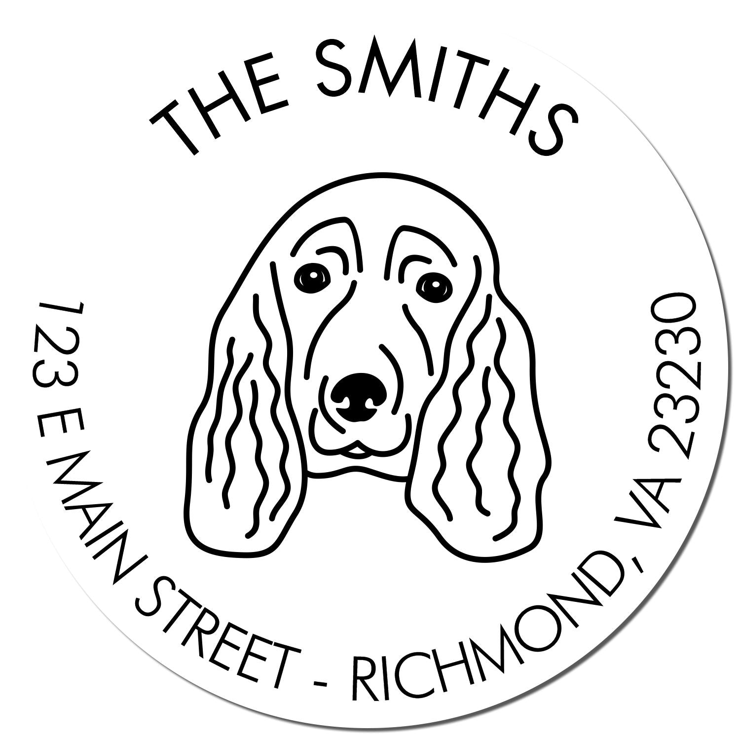 Wood Handle Spaniel Custom Made Home Address Stamp for Envelopes - Engineer Seal Stamps