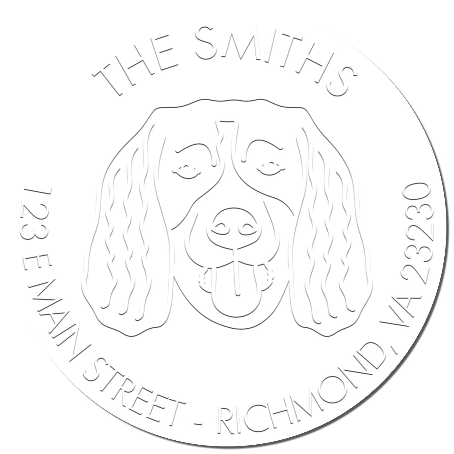 Springer Spaniel Dog Custom-Made Mail Address Embossing Stamp - Engineer Seal Stamps