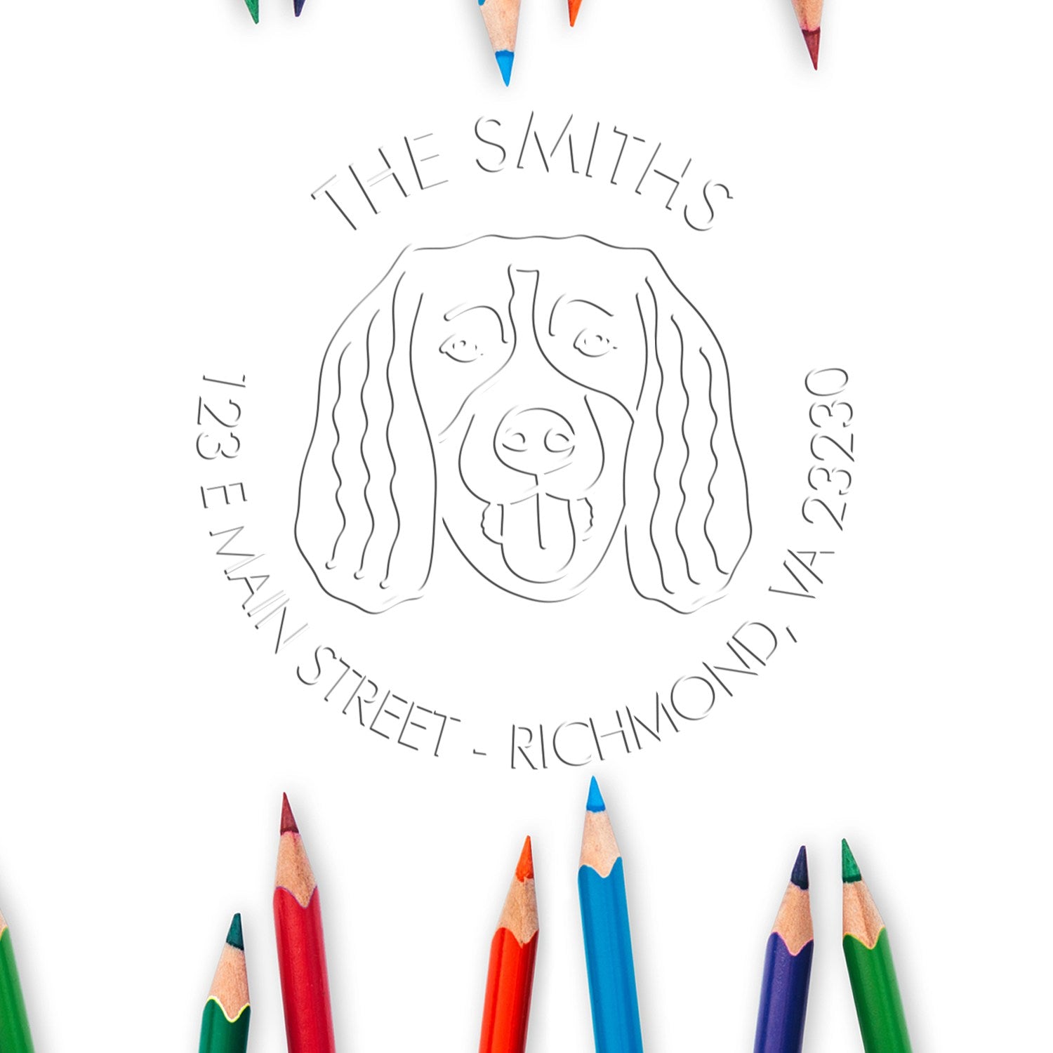 Springer Spaniel Dog Outline Customized Mail Address Hybrid Embosser - Engineer Seal Stamps