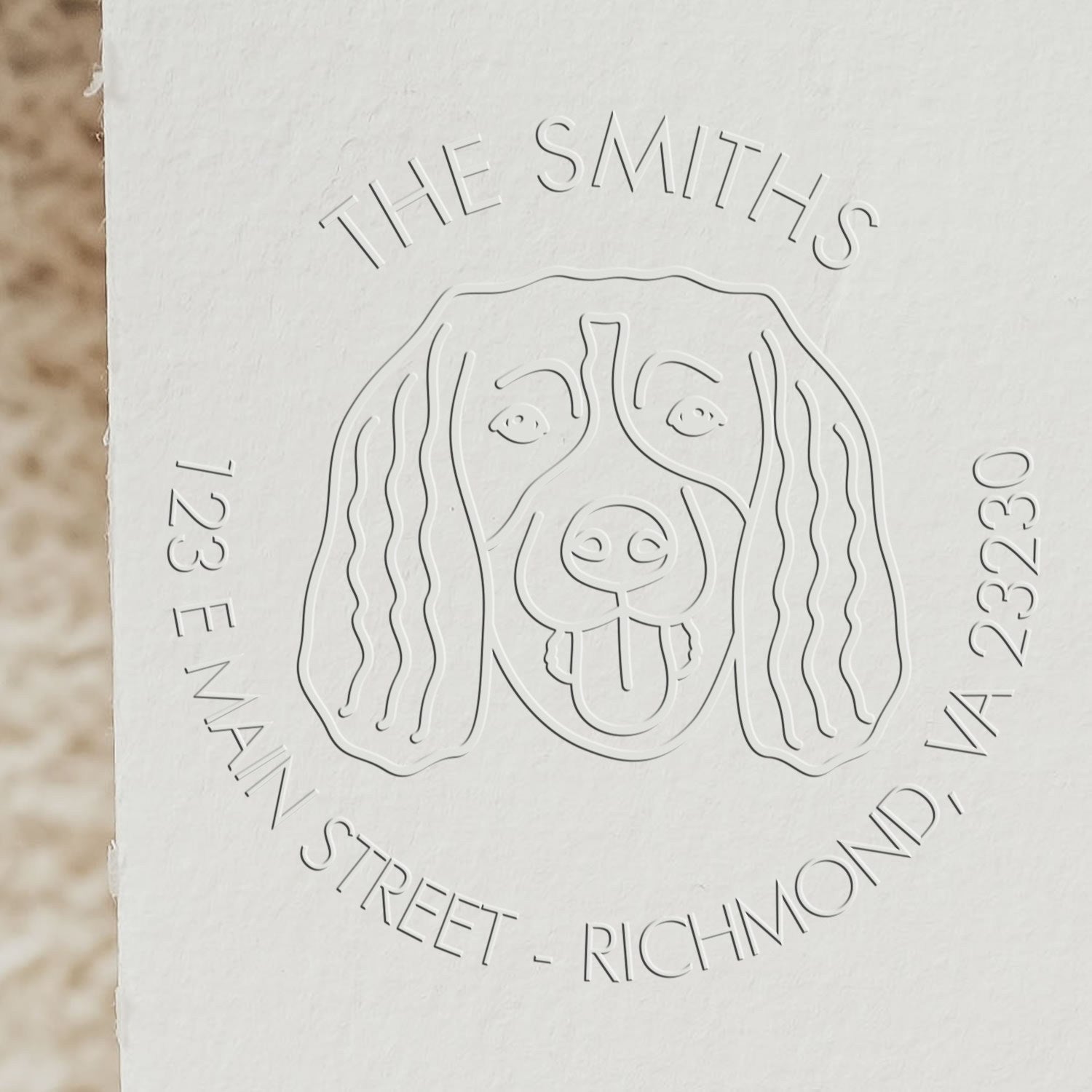 Personalizable Mail Address Seal Soft Embosser with Springer Spaniel Dog