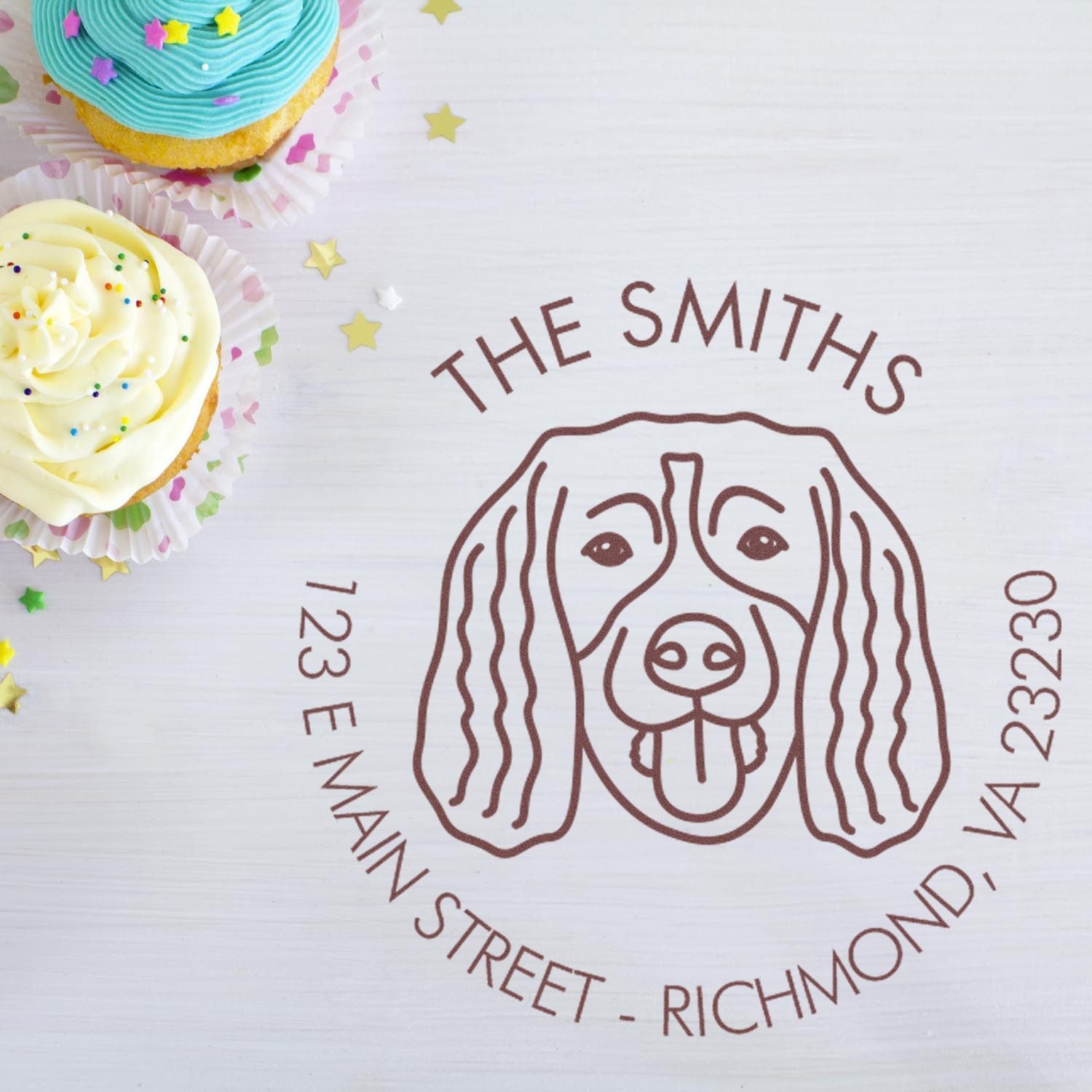 PSI Pre-Inked Springer Spaniel Made-to-Order Custom Return Address Stamper - Engineer Seal Stamps