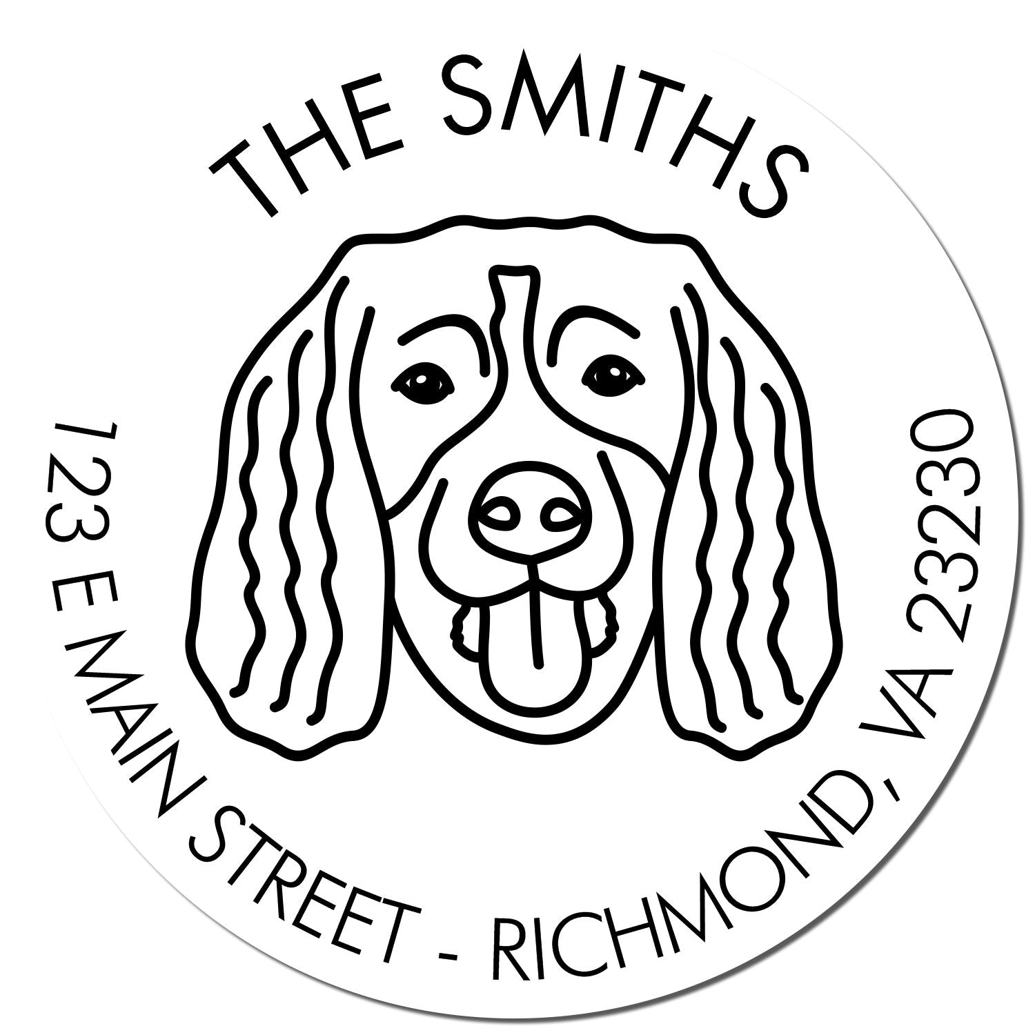 PSI Pre-Inked Springer Spaniel Made-to-Order Custom Return Address Stamper - Engineer Seal Stamps