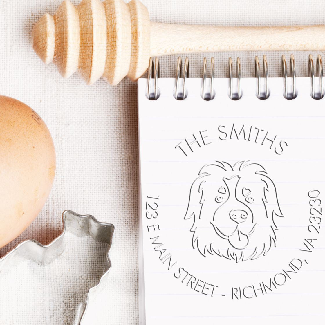 Personalizable Mail Address Seal with St Bernard Dog