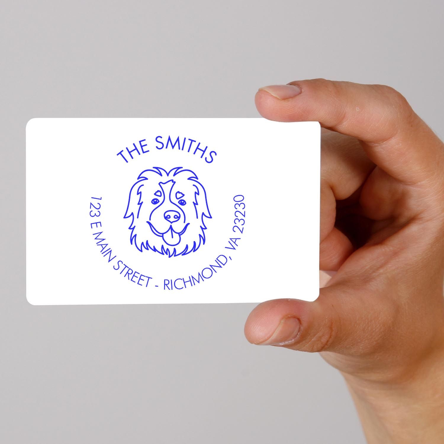 Slim Pre-Inked St Bernard Personalized Mailing Label Stamper - Engineer Seal Stamps