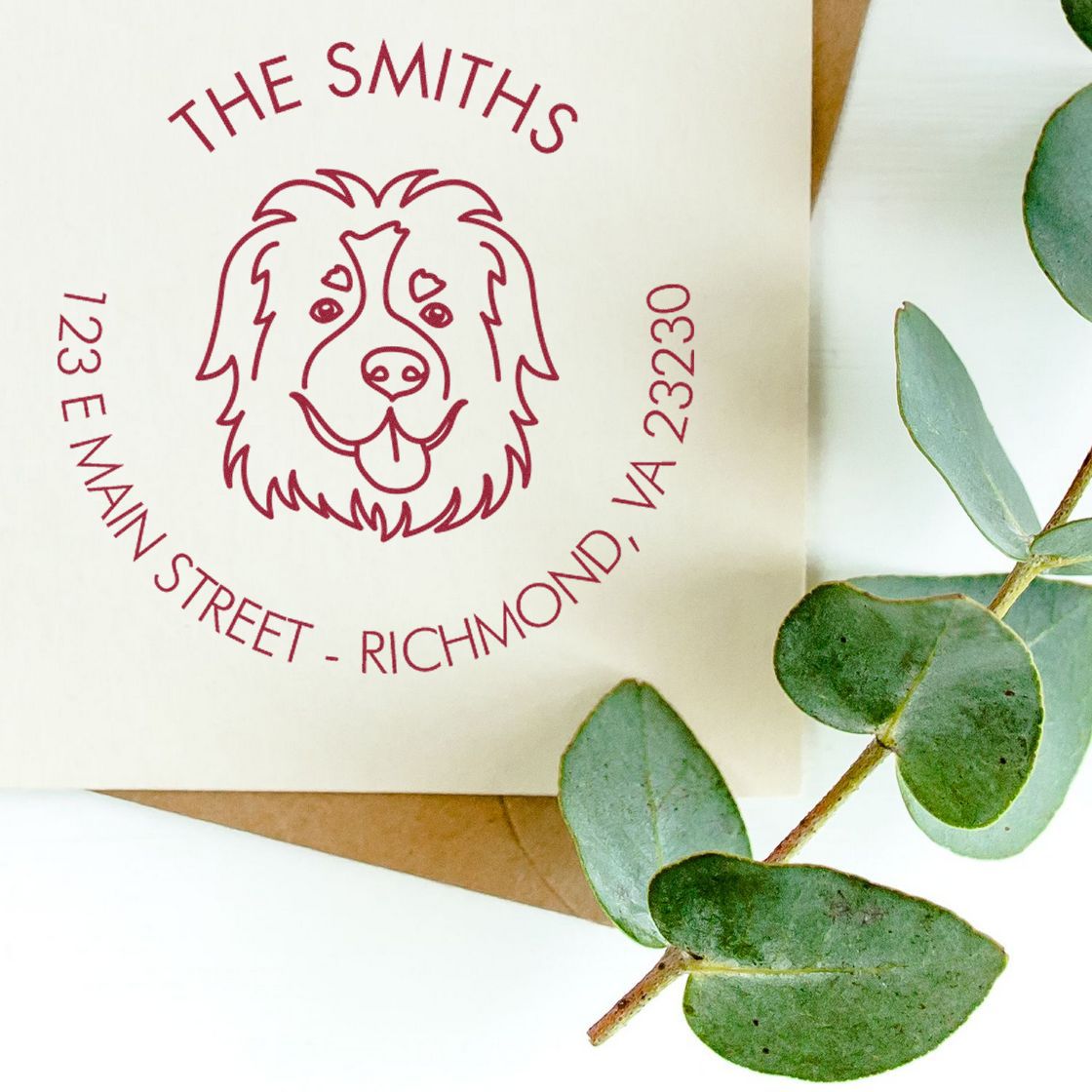 Slim Pre-Inked St Bernard Personalized Mailing Label Stamper - Engineer Seal Stamps