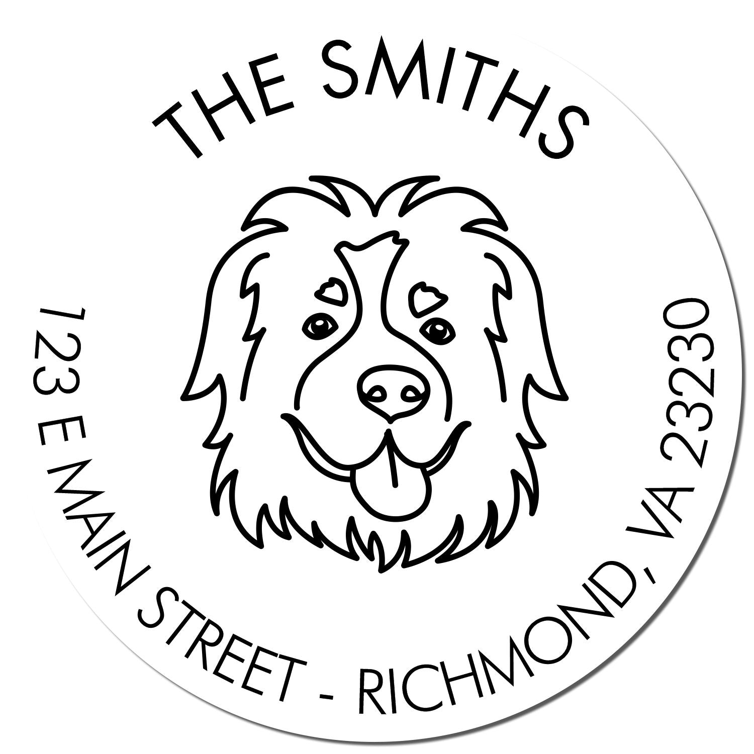 PSI Pre-Inked St Bernard Made-to-Order Dog Design Address Rubber Stamp - Engineer Seal Stamps