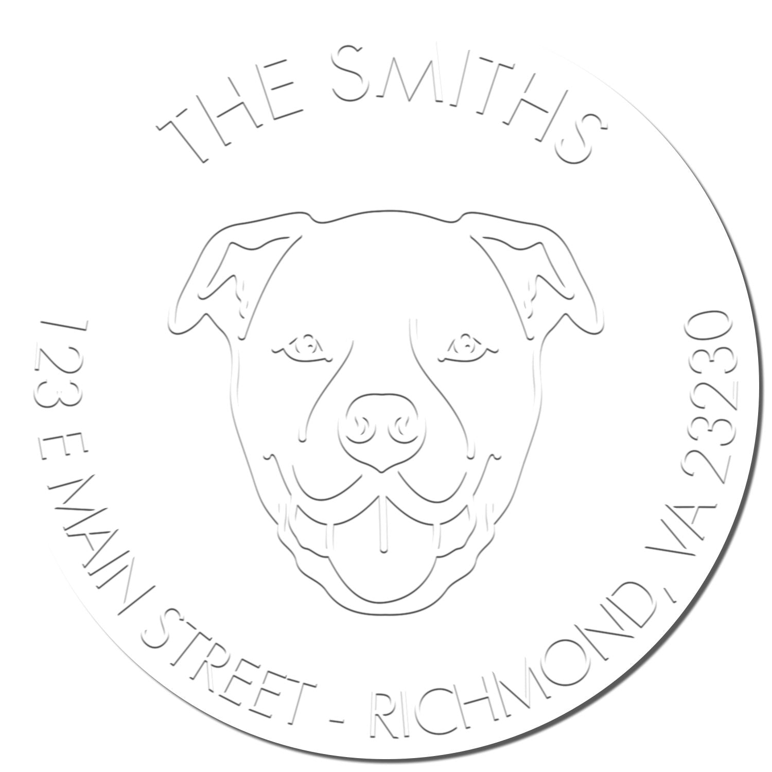 Staffordshire Bull Terrier Dog Outline Customized Mail Address Seal Hybrid Embosser - Engineer Seal Stamps