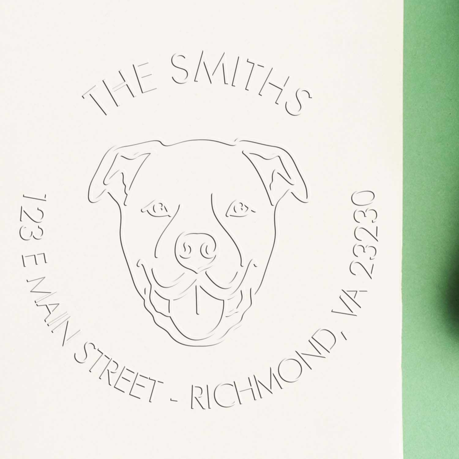 Staffordshire Bull Terrier Dog Outline Customized Mail Address Seal Hybrid Embosser - Engineer Seal Stamps