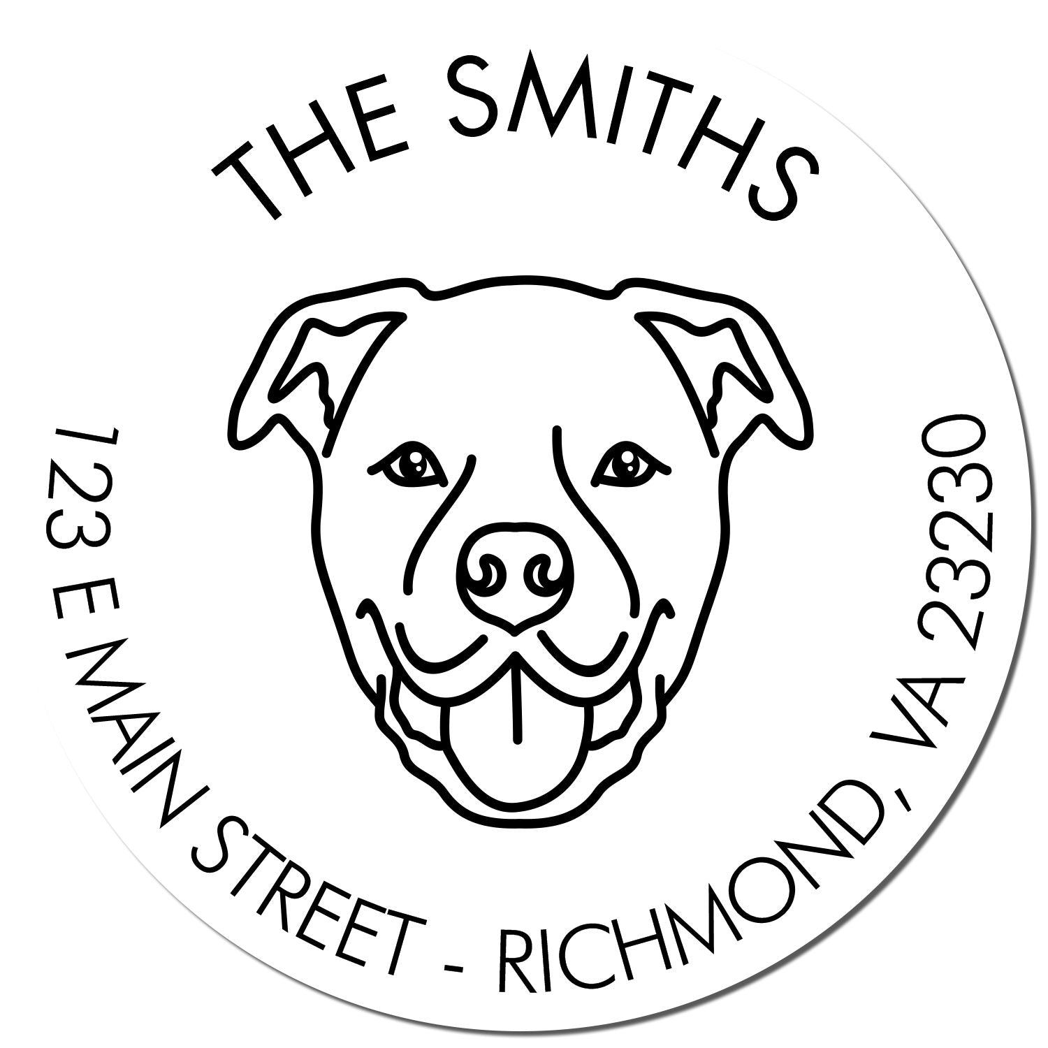 Wood Handle Staffordshire Bull Terrier Custom Made Home Address Stamper - Engineer Seal Stamps