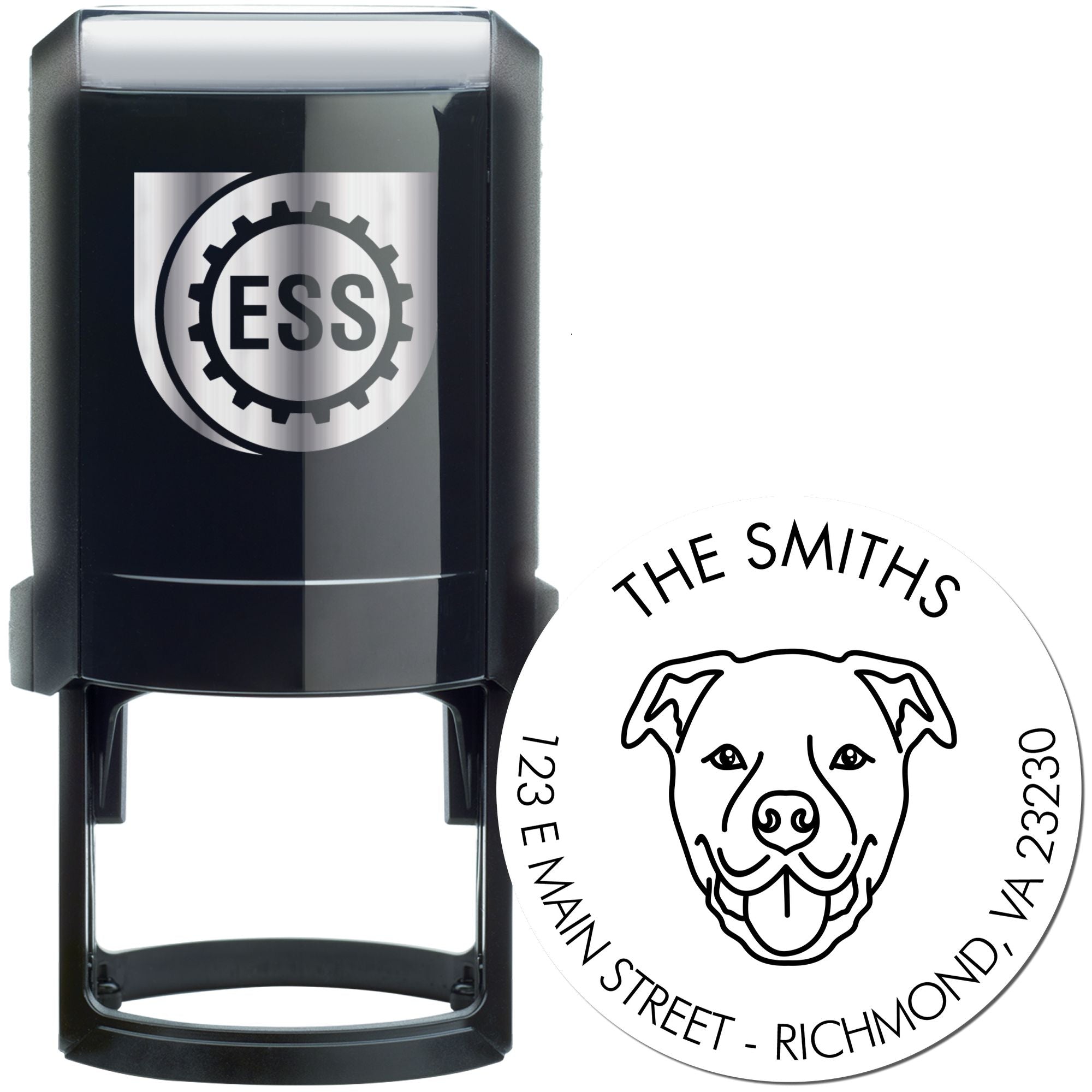 Self-Inking Staffordshire Bull Terrier Customized Mailing Stamper - Engineer Seal Stamps