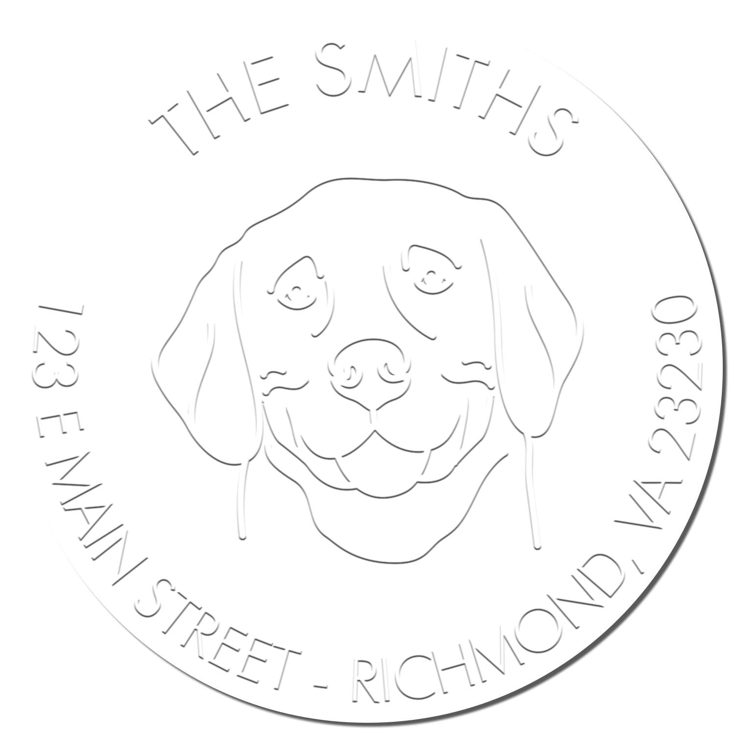 Personalizable Mail Address Embossing Seal with Weimaranier Dog - Engineer Seal Stamps