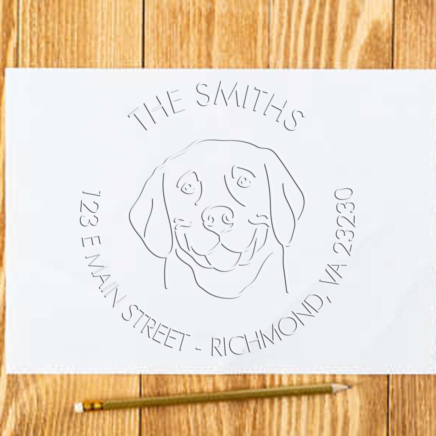 Weimaranier Dog Outline Customized Mail Address Seal - Engineer Seal Stamps