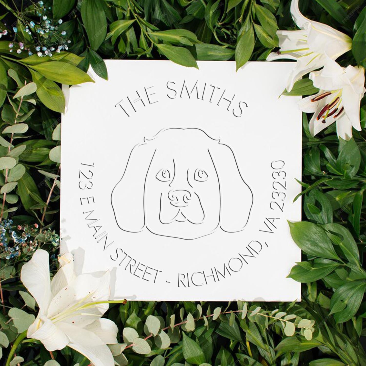 Westie Dog Outline Customized Mail Address Embossing Stamp - Engineer Seal Stamps