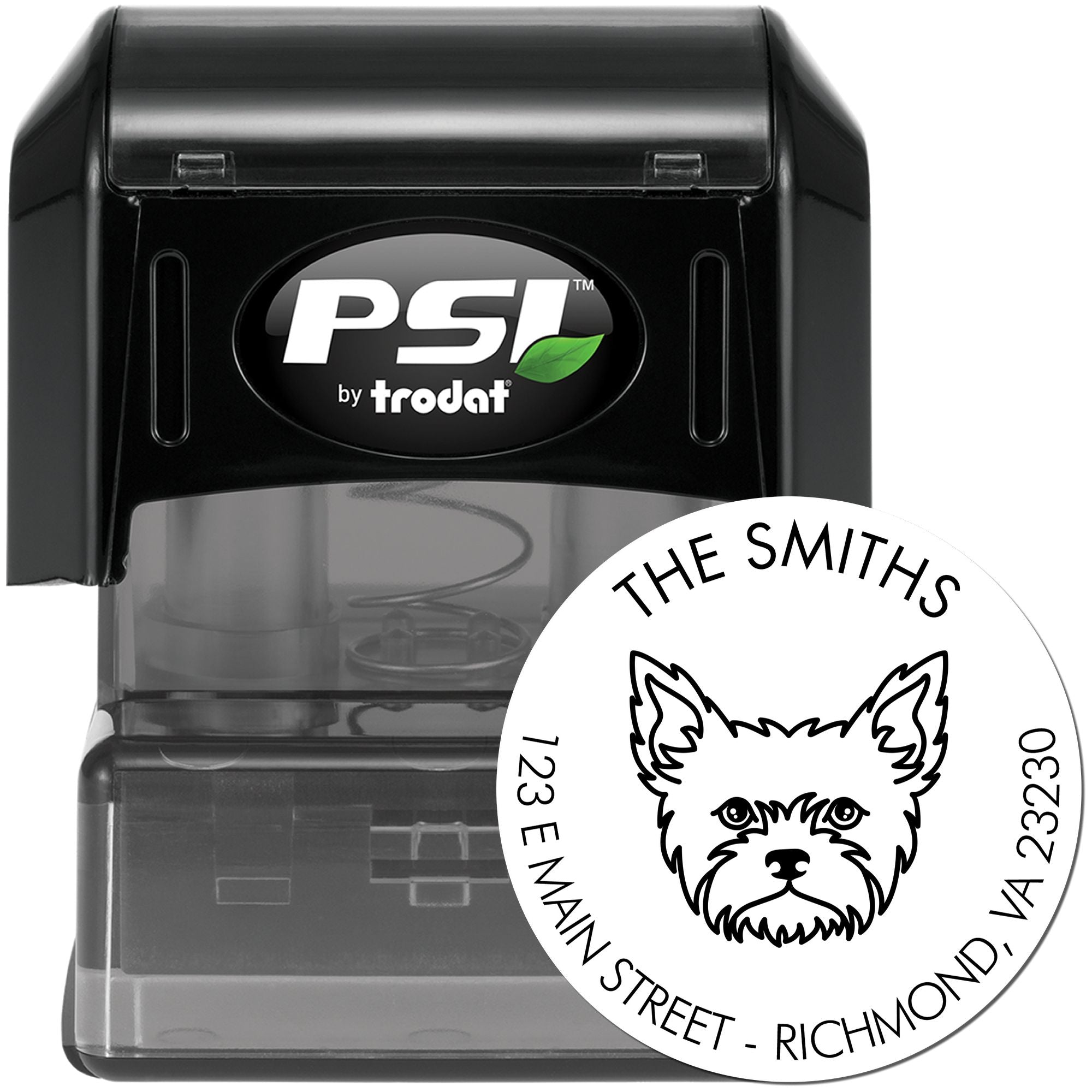 PSI Pre-Inked Yorkie Handcrafted Rubber Address Stamper - Engineer Seal Stamps