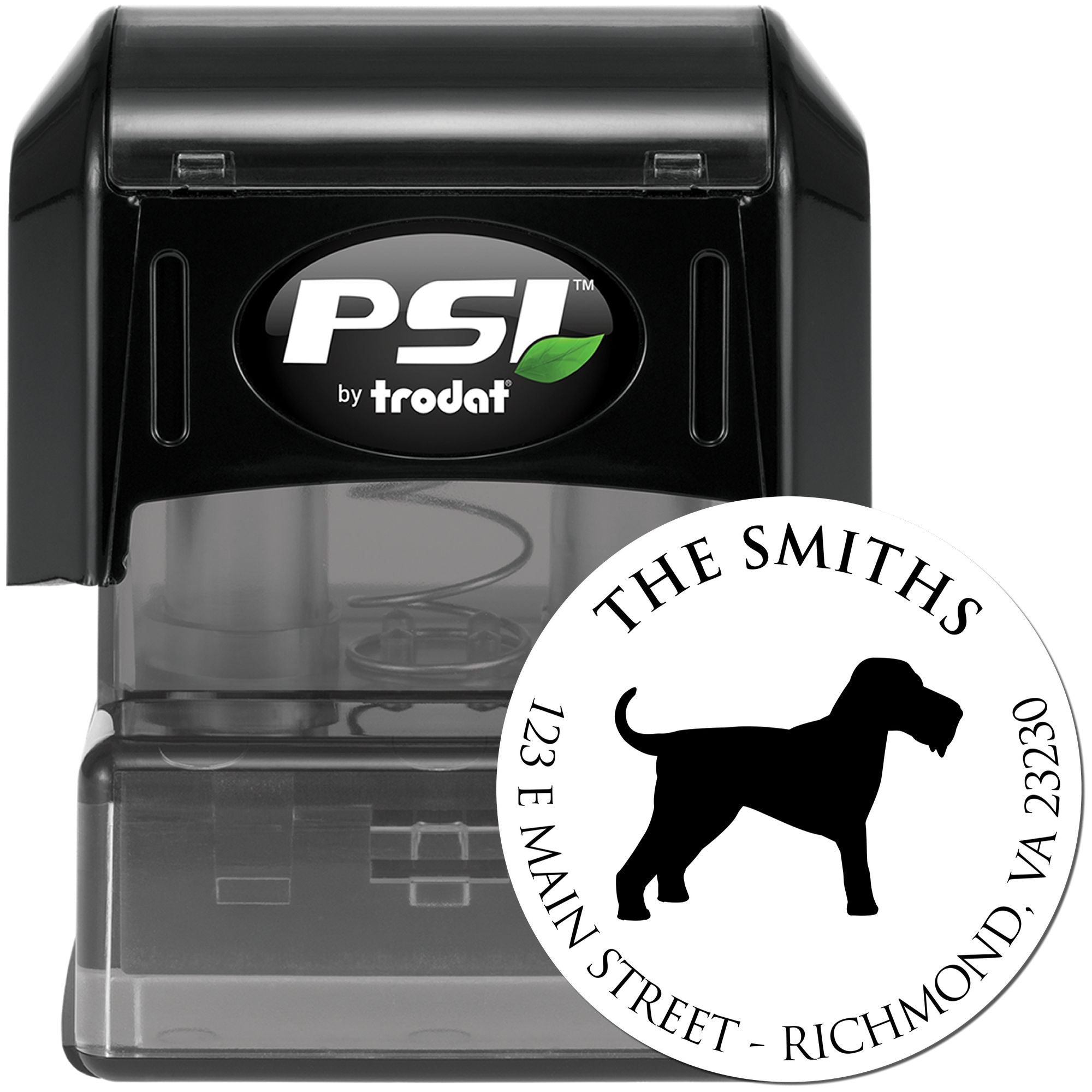 PSI Pre-Inked Airedale Terrier Made-to-Order Dog Lover's Address Stamp - Engineer Seal Stamps