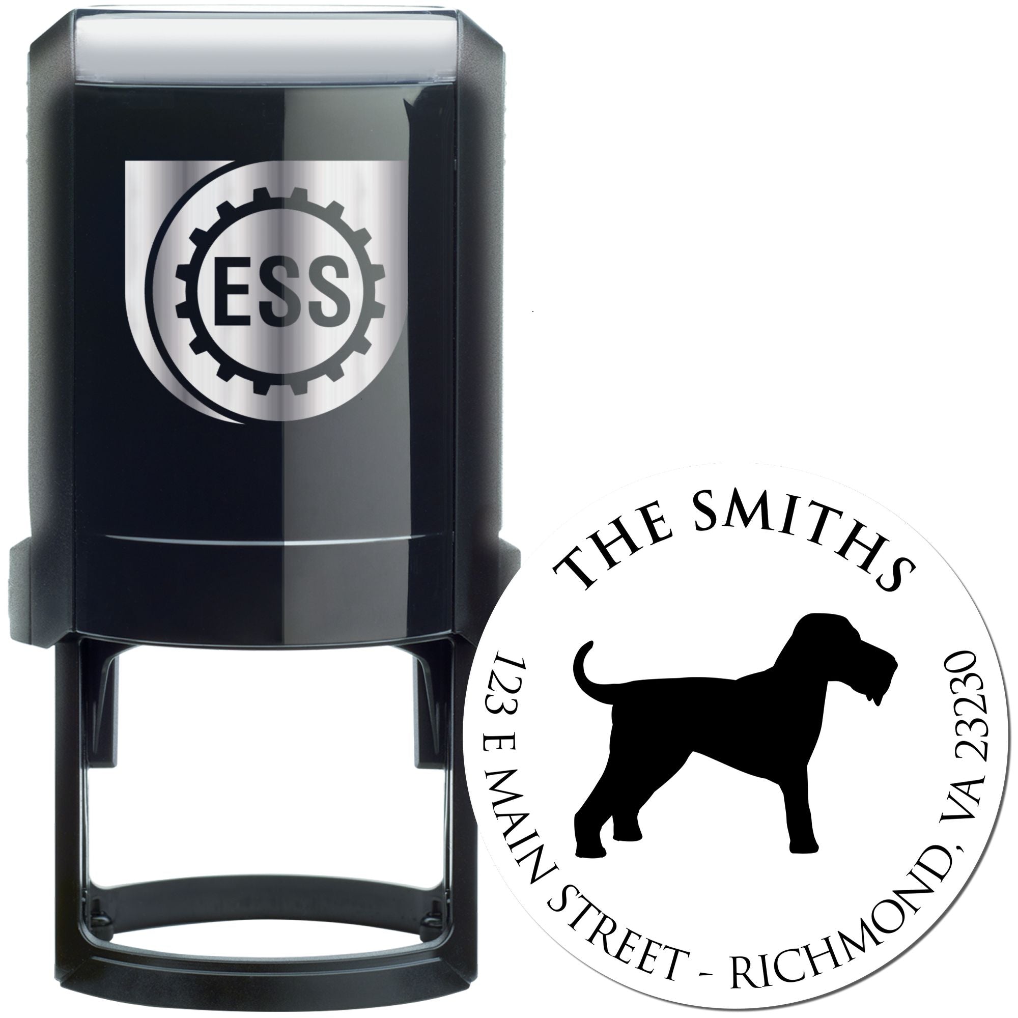Self-Inking Airedale Terrier Customized Name and Address Stamp - Engineer Seal Stamps
