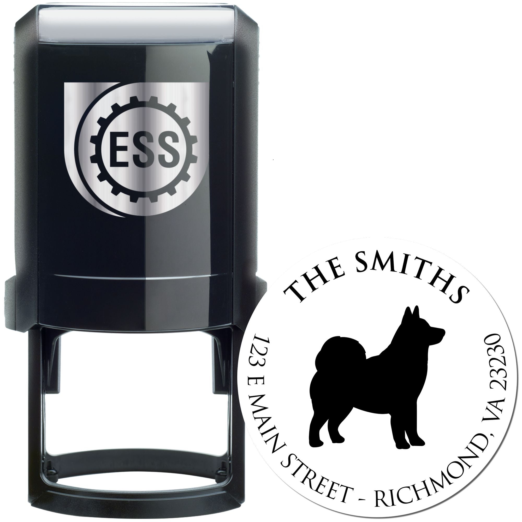 Self-Inking Alaskan Malamute Customized Name and Address Stamp - Engineer Seal Stamps