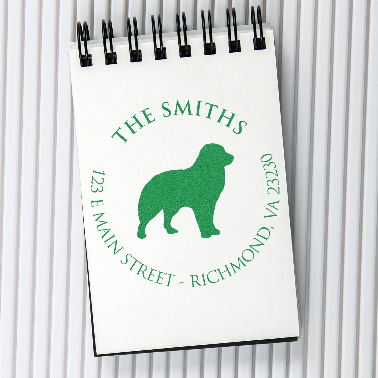 Slim Pre-Inked Australian Shepherd Personalized Mailing Stamper - Engineer Seal Stamps