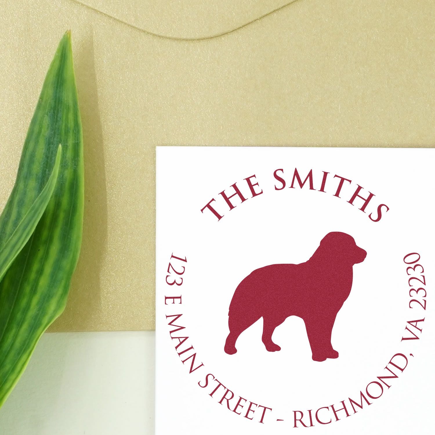 Self-Inking Australian Shepherd Customized Name and Address Stamp for Envelopes - Engineer Seal Stamps