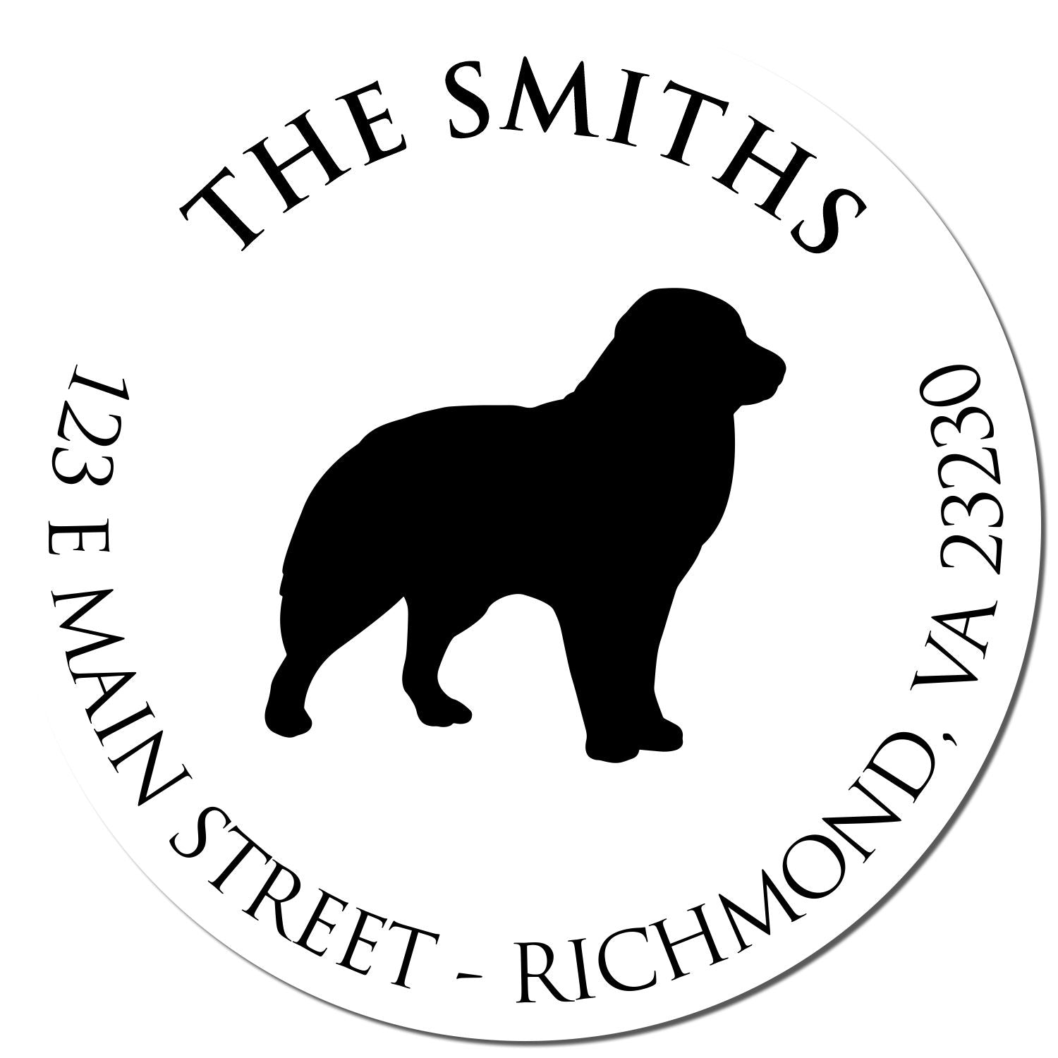 Slim Pre-Inked Australian Shepherd Personalized Mailing Stamper - Engineer Seal Stamps