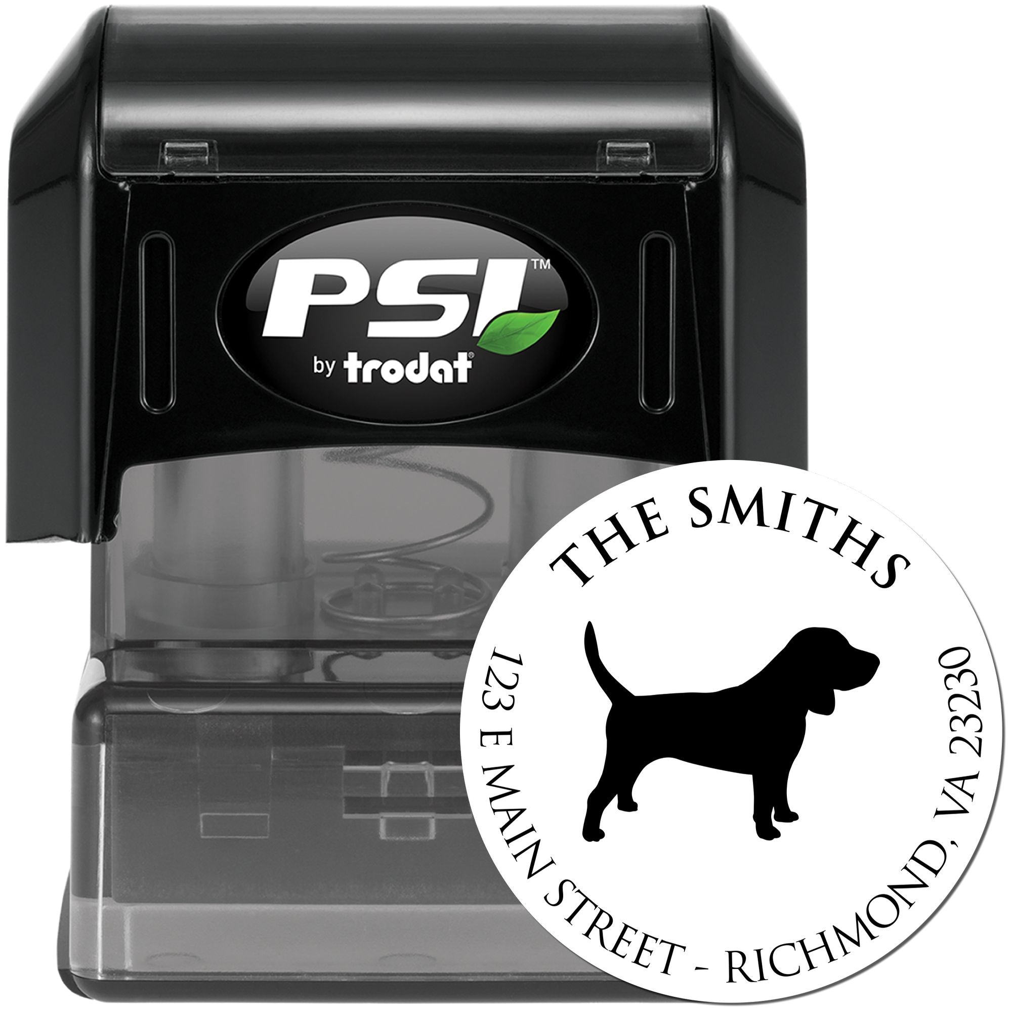 PSI Pre-Inked Beagle Made-to-Order Dog Return Address Stamp - Engineer Seal Stamps