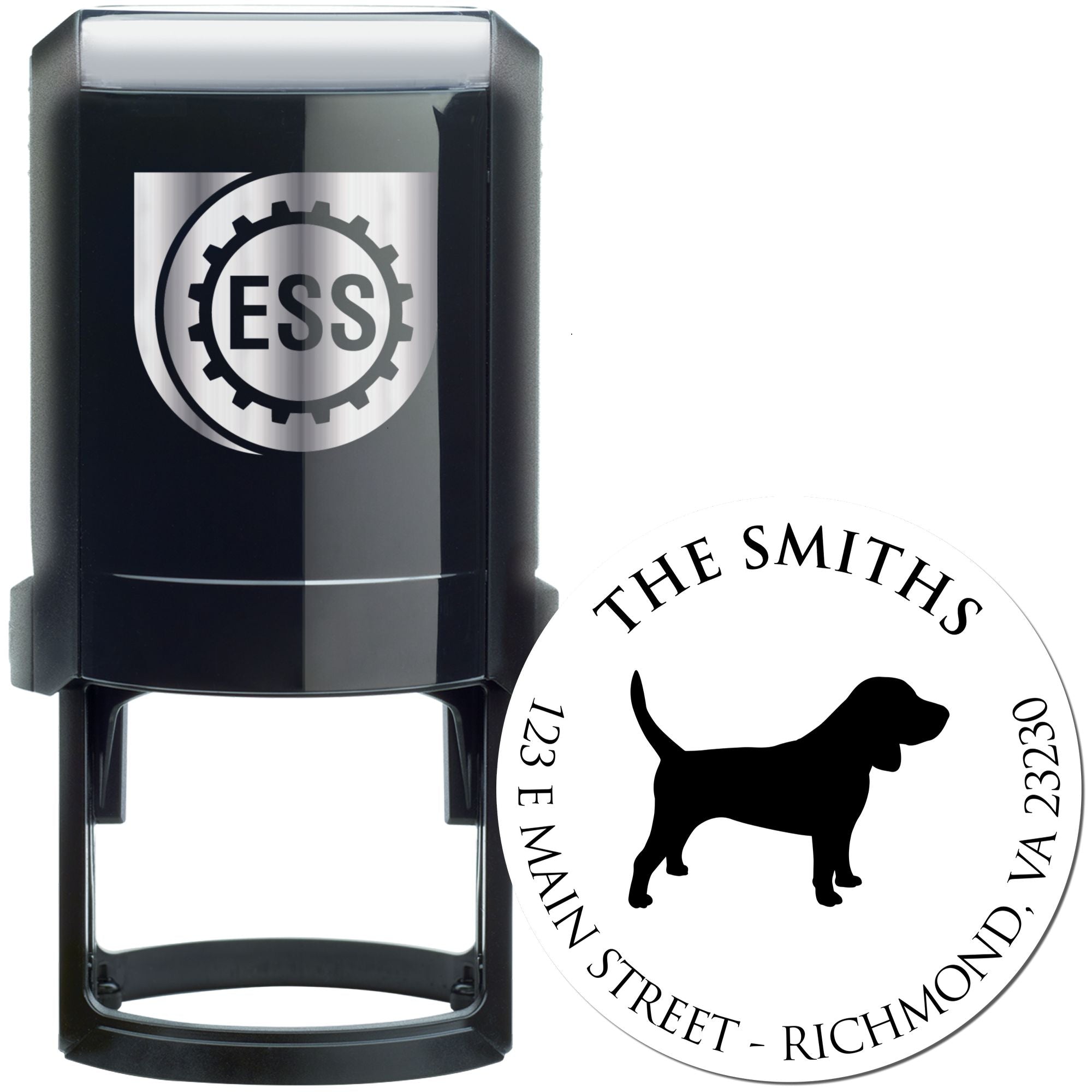 Self-Inking Beagle Customized Name and Address Stamper - Engineer Seal Stamps
