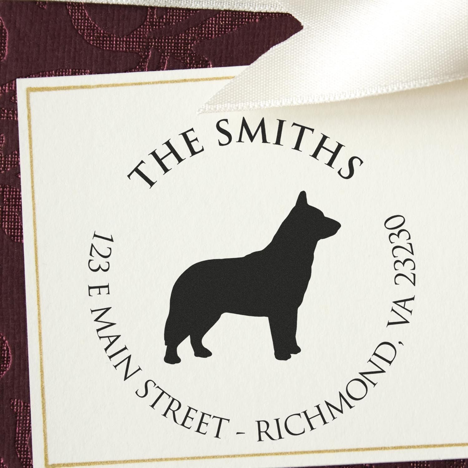 Self-Inking Blue Heeler Customized New Address Rubber Stamp - Engineer Seal Stamps