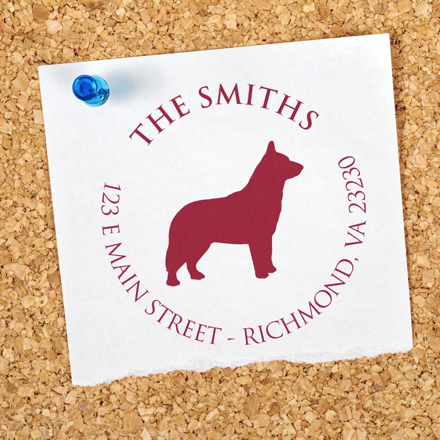 Slim Pre-Inked Blue Heeler Personalized Name and Address Stamp - Engineer Seal Stamps