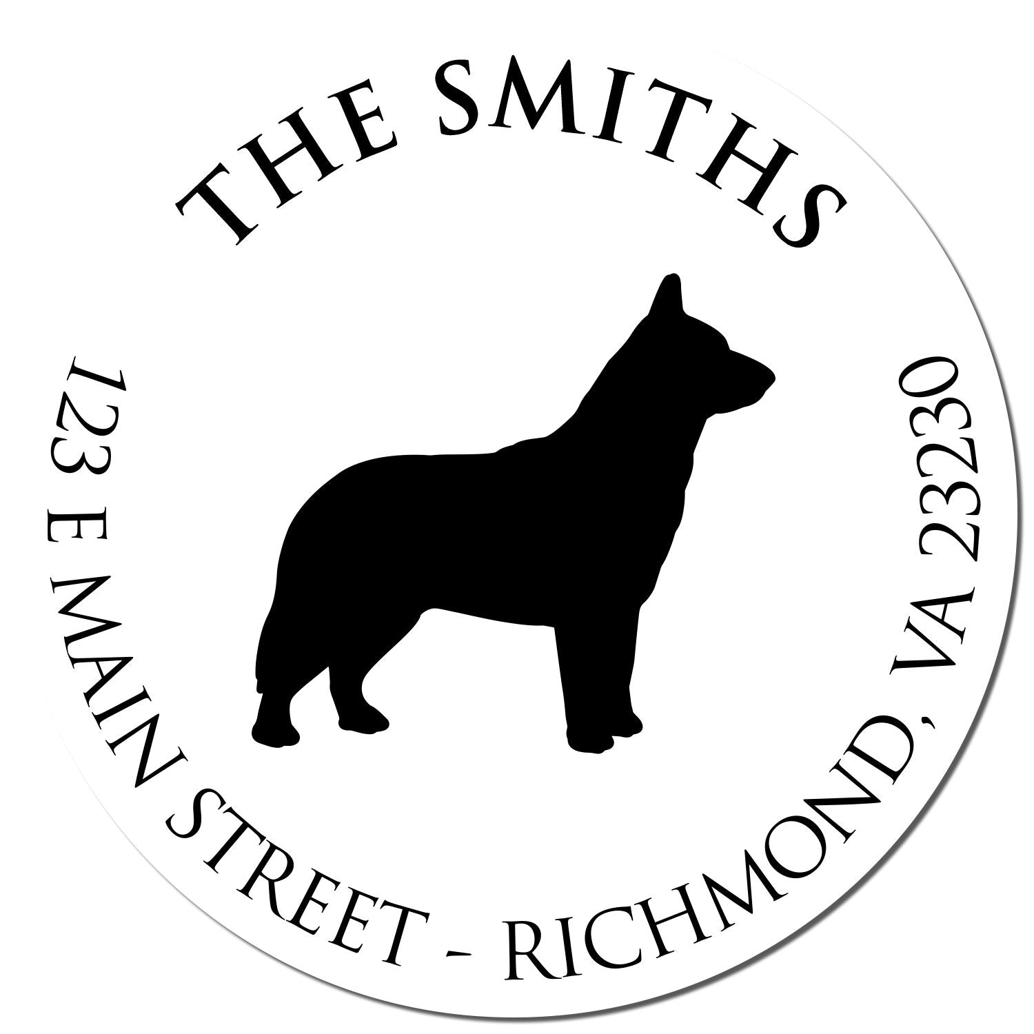 Slim Pre-Inked Blue Heeler Personalized Name and Address Stamp - Engineer Seal Stamps