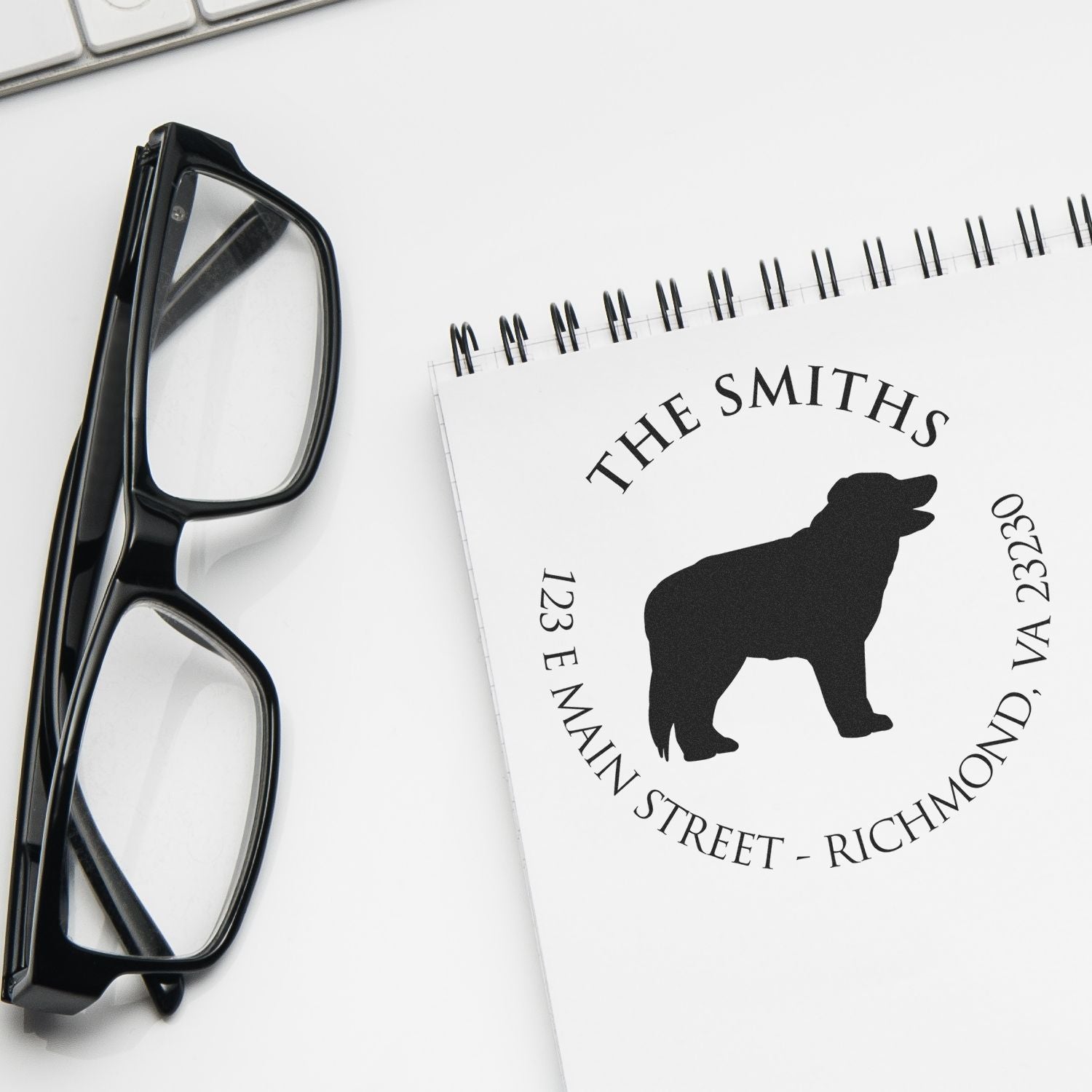 Self-Inking Border Collie Customized New Address Rubber Stamp - Engineer Seal Stamps