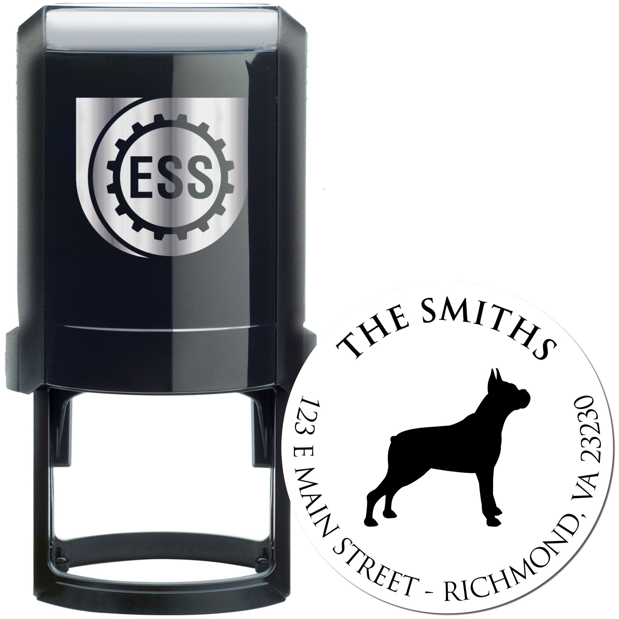 Self-Inking Boxer Customized New Address Stamp - Engineer Seal Stamps